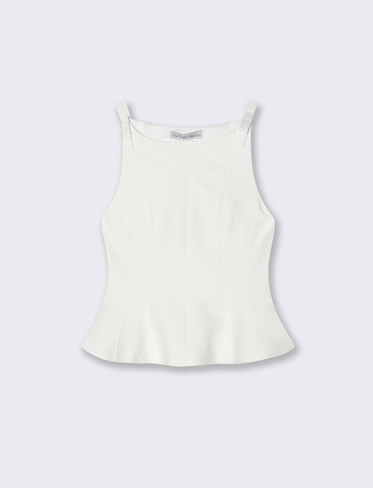 Top con fiocchi sulle spalle per donne - Bianco latte