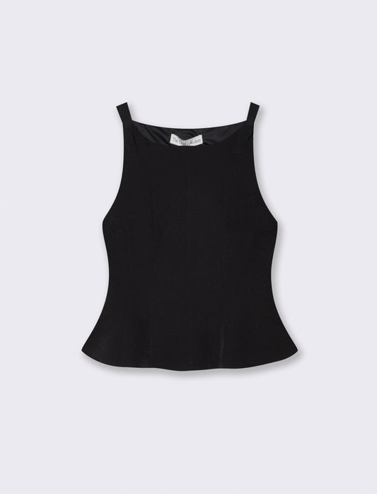 Top con fiocchi sulle spalle per donne - Nero