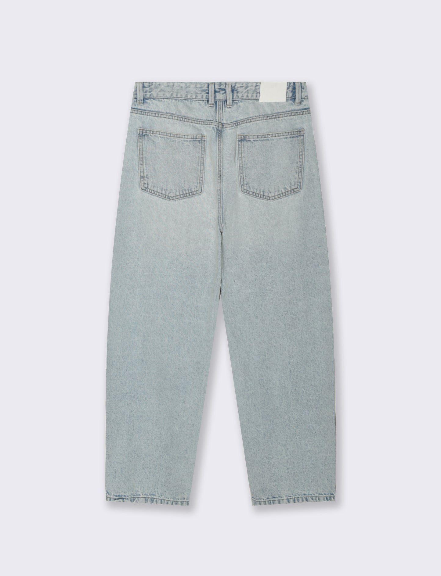 Jeans Baggy Fit Blu Chiaro Effetto Slavato - Denim