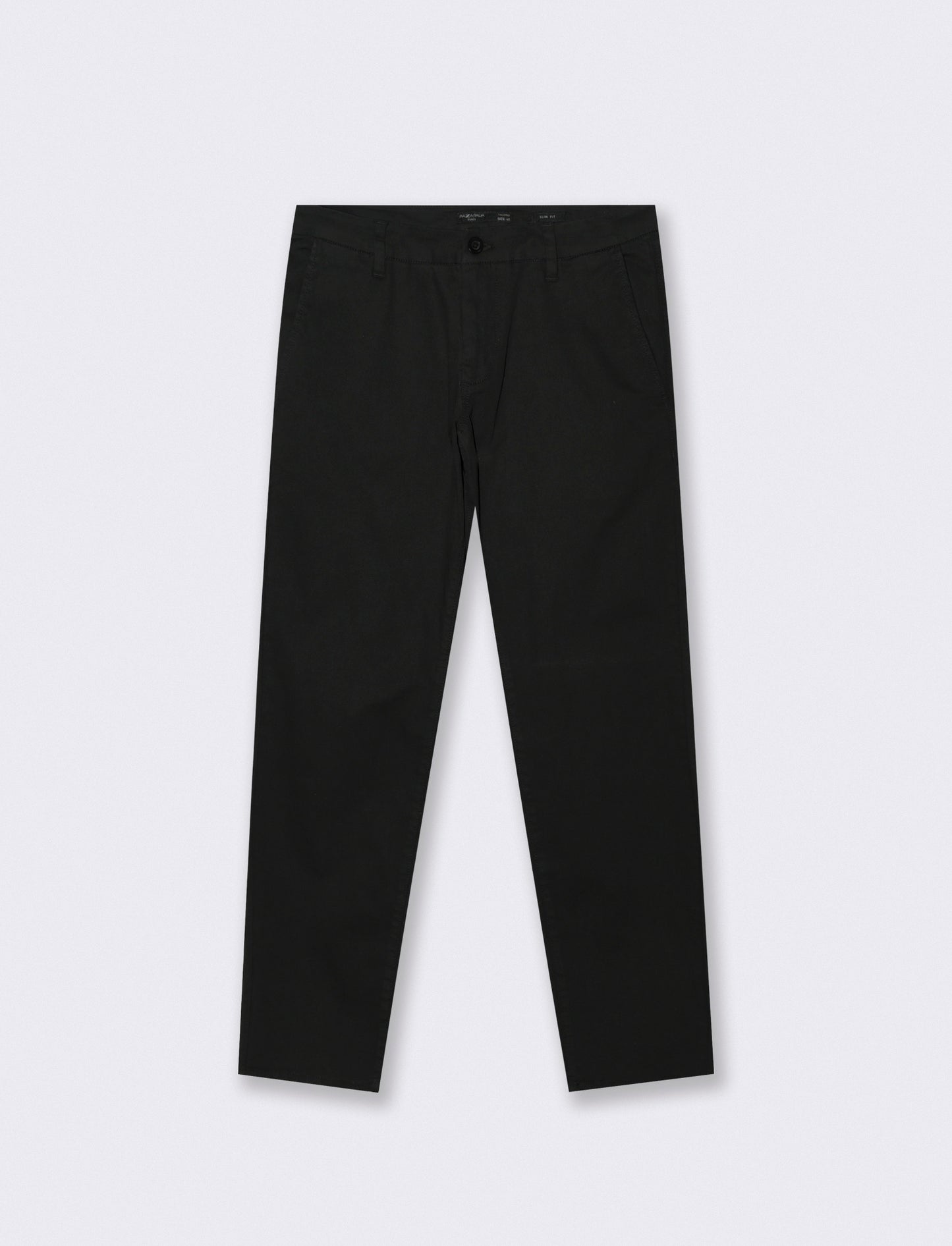 Pantaloni Chino Slim Fit in Twill Cotone - Nero
