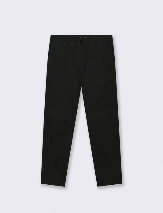 Pantaloni Chino Slim Fit in Twill Cotone - Nero