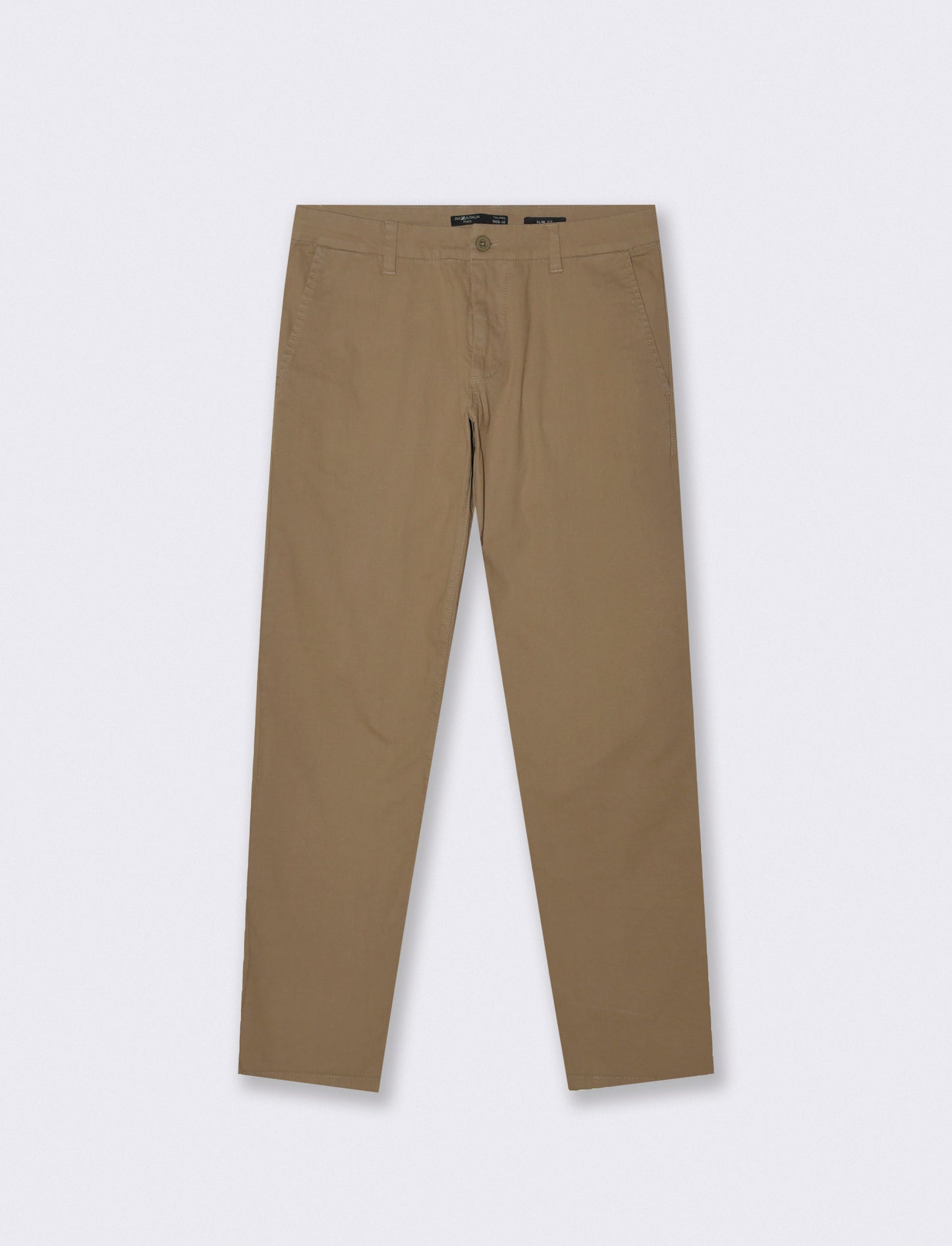 Pantaloni Chino Slim Fit in Twill Cotone - Verde kaki