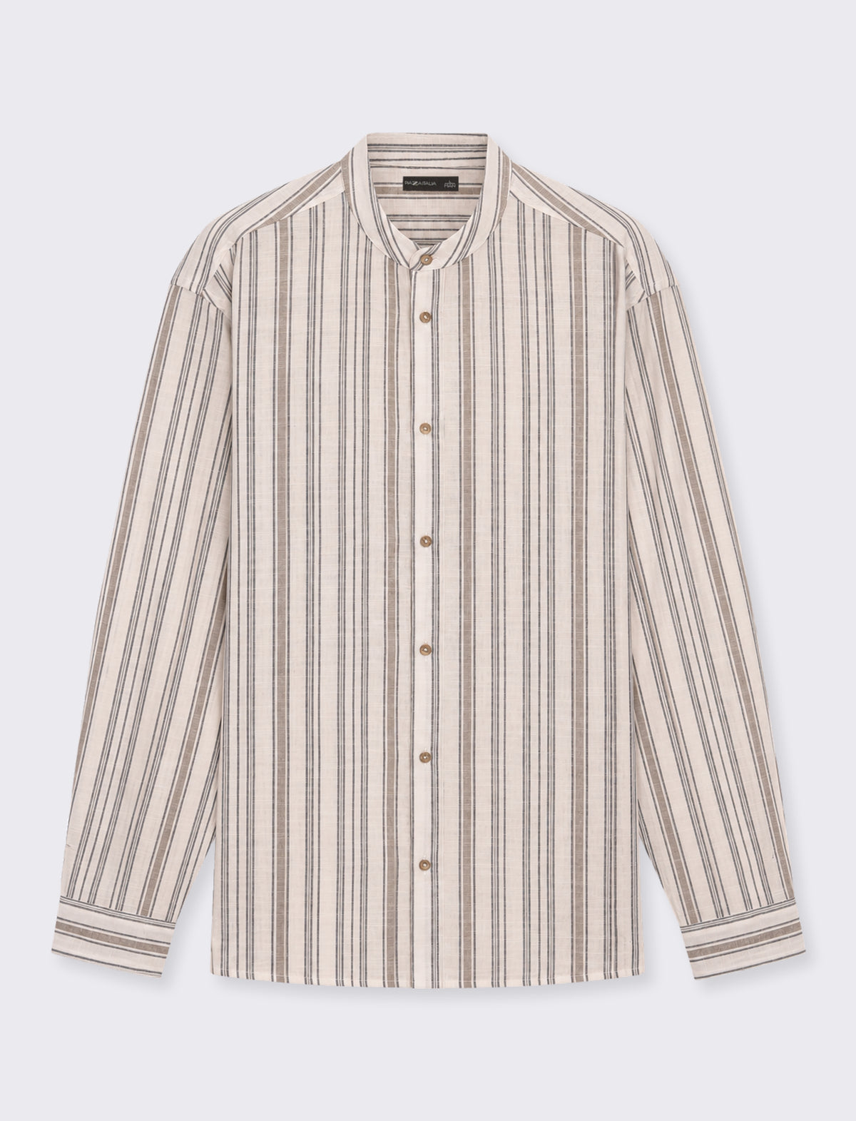CAMICIA A RIGHE EFFETTO LINO - Bianco