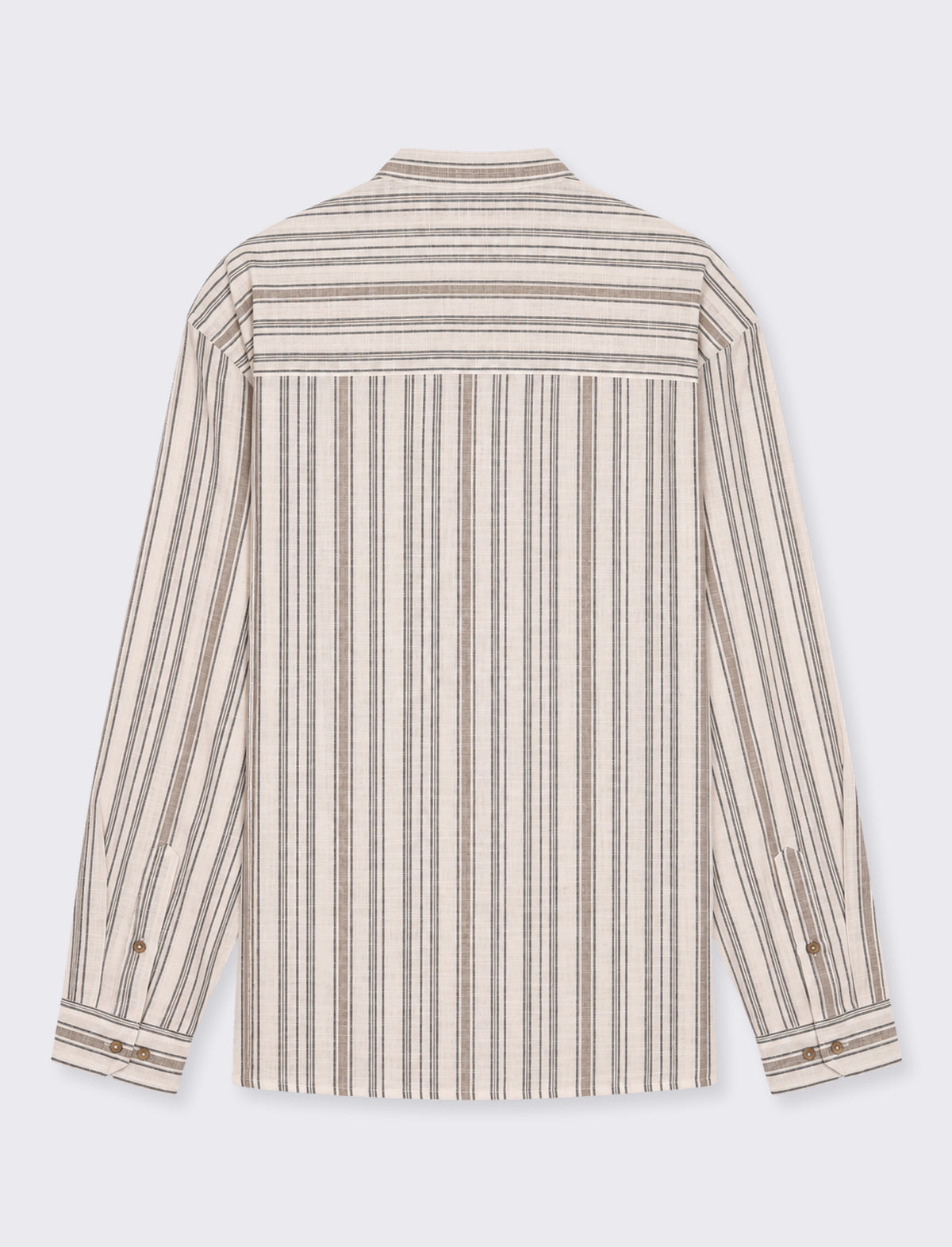 CAMICIA A RIGHE EFFETTO LINO - Bianco