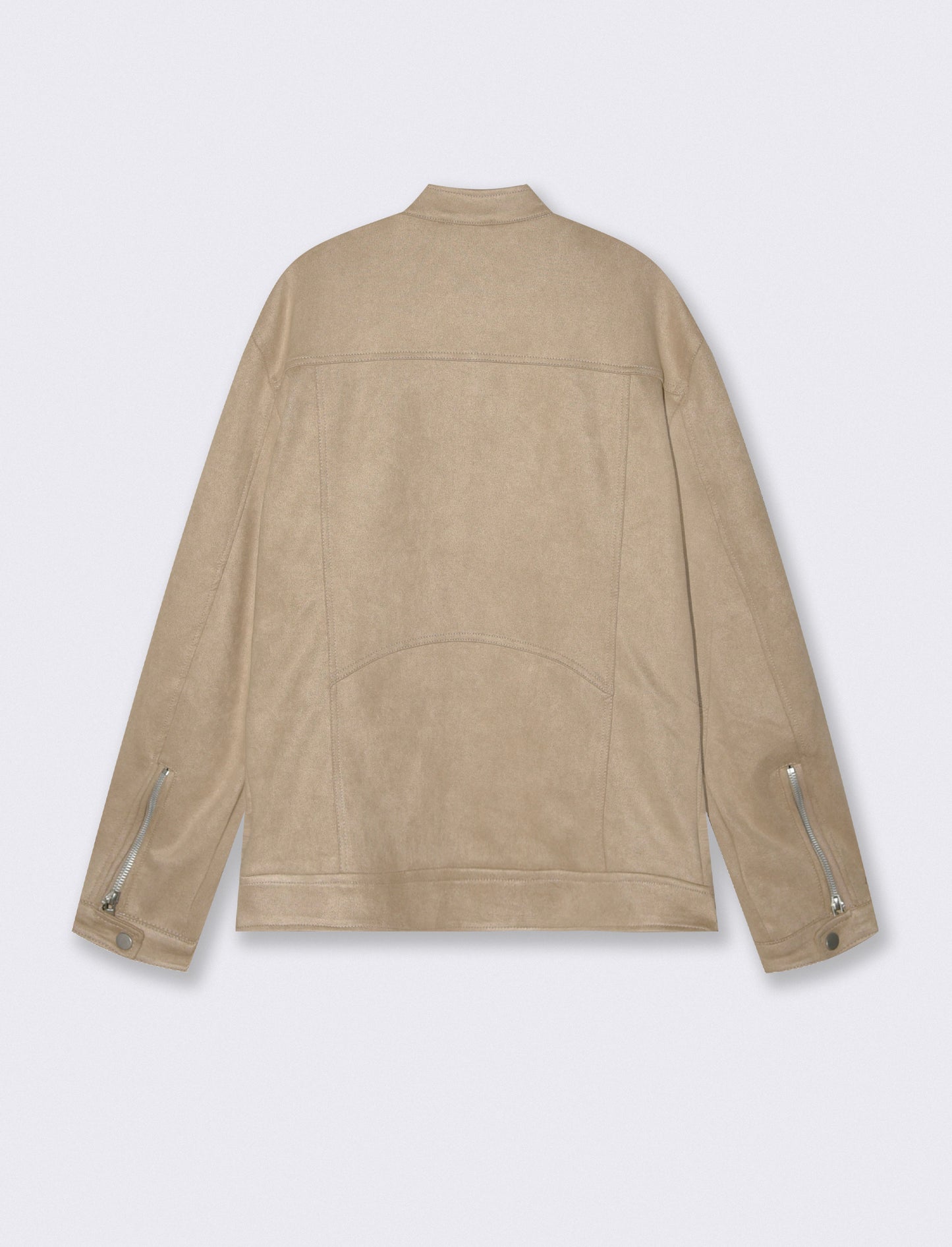 Suede effect biker jacket - Beige