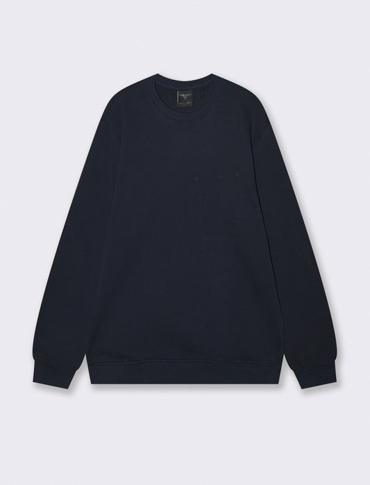 Felpa basic girocollo in cotone 100% - Blu