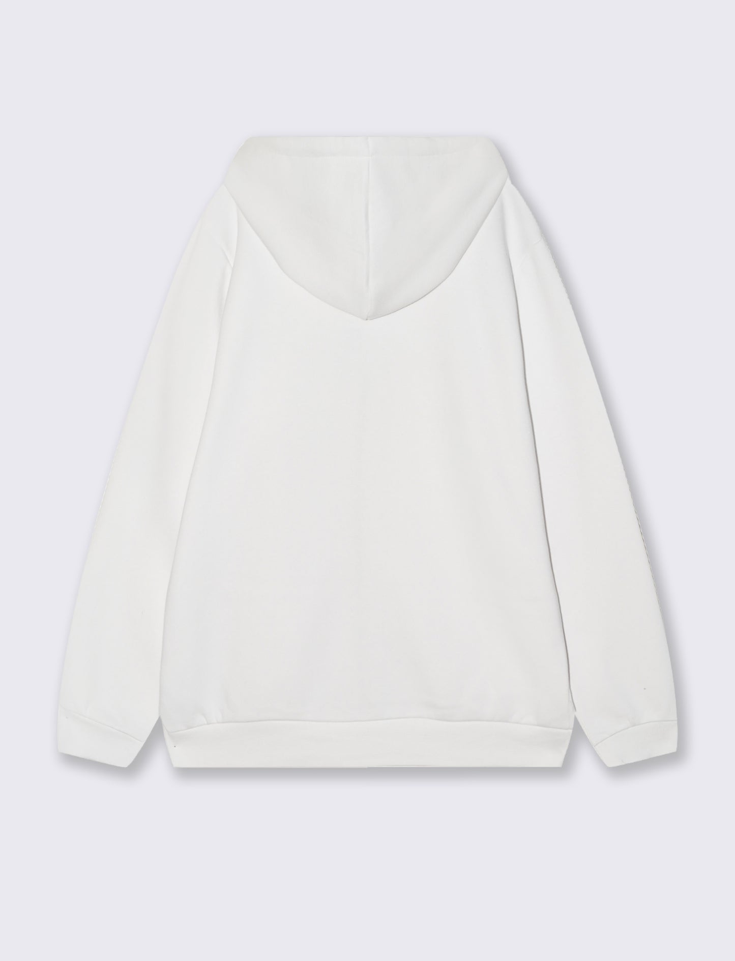 Basic Hoodie with Zipper - White
