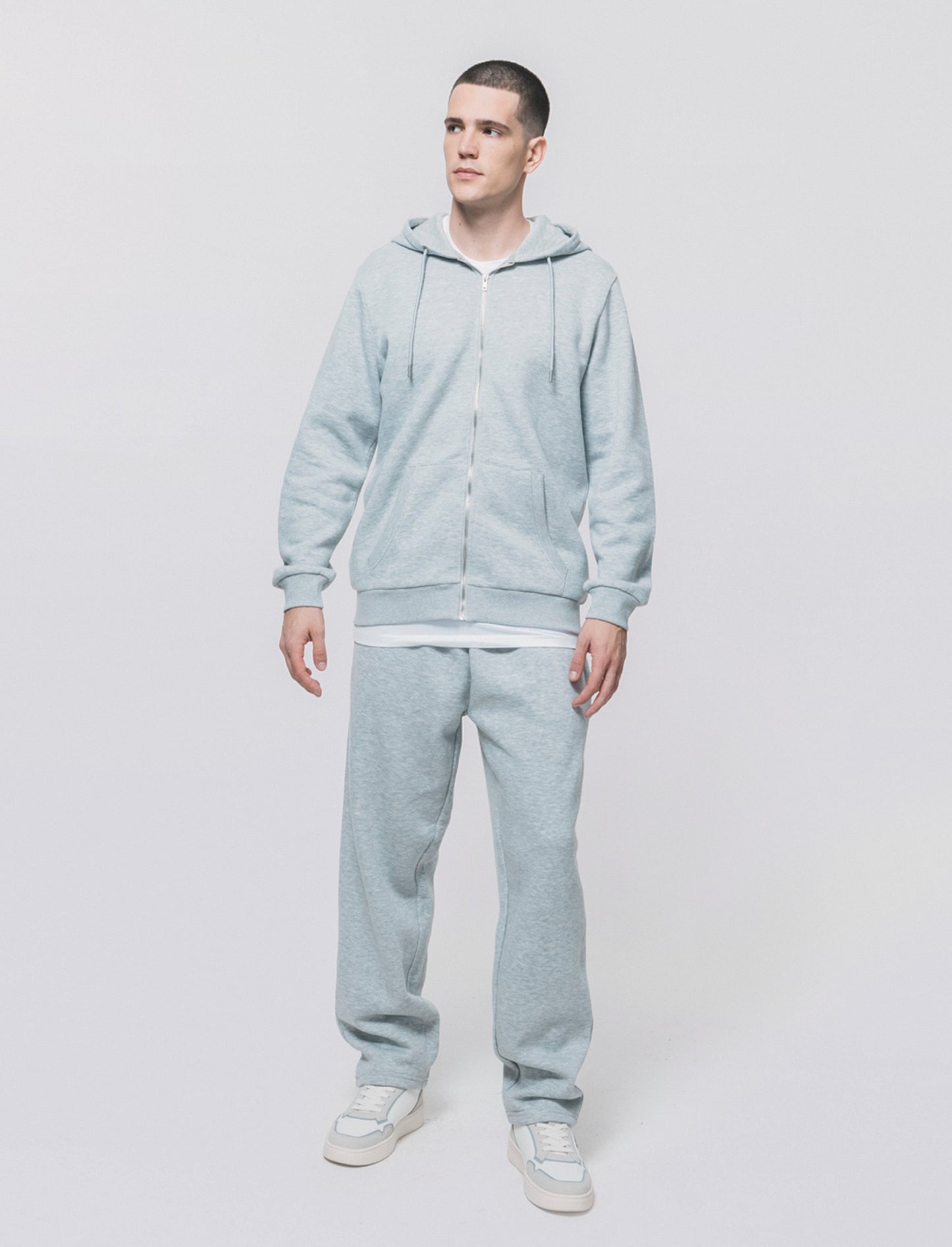 Straight Leg Jogger Sweatpants - Grey