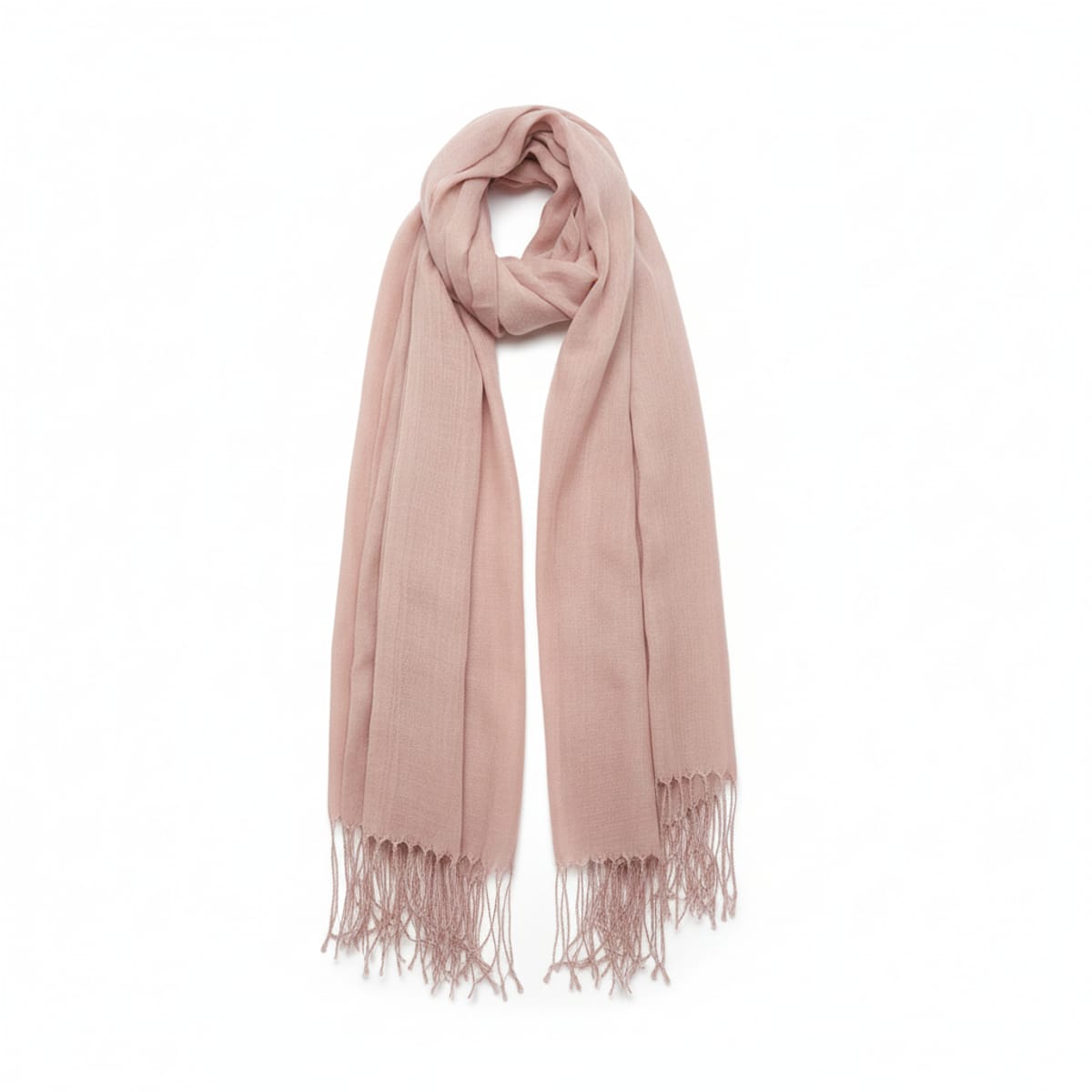 Foulard unito con frange donna - Rosa