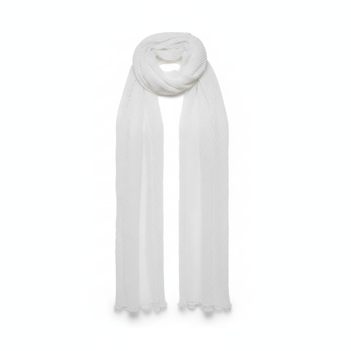 Foulard plisset effetto metallizzato donna - Bianco