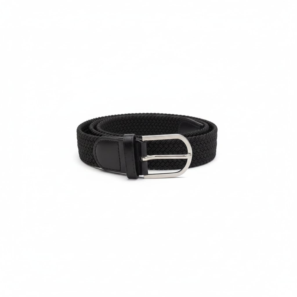 Cintura intrecciata elastica uomo - Nero