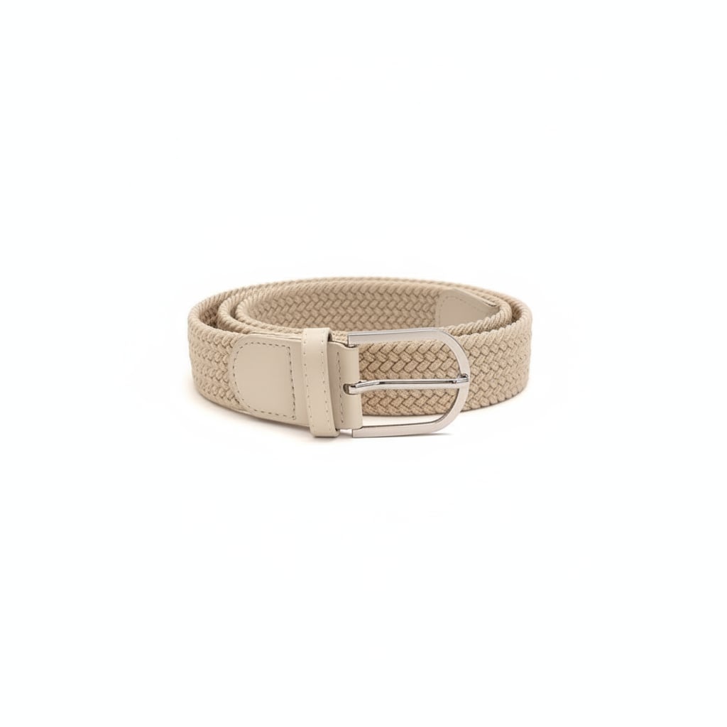 Cintura intrecciata elastica uomo - Beige