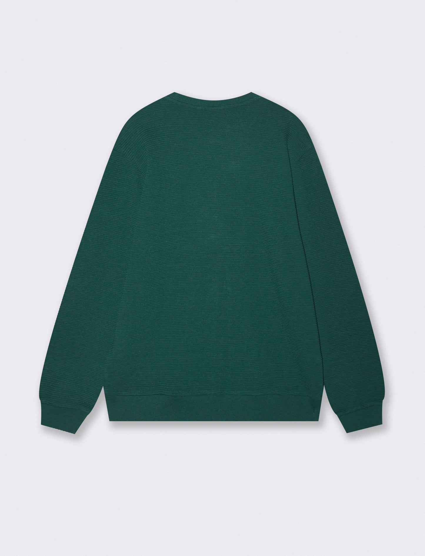 Felpa girocollo in tessuto ottoman - Verde petrolio