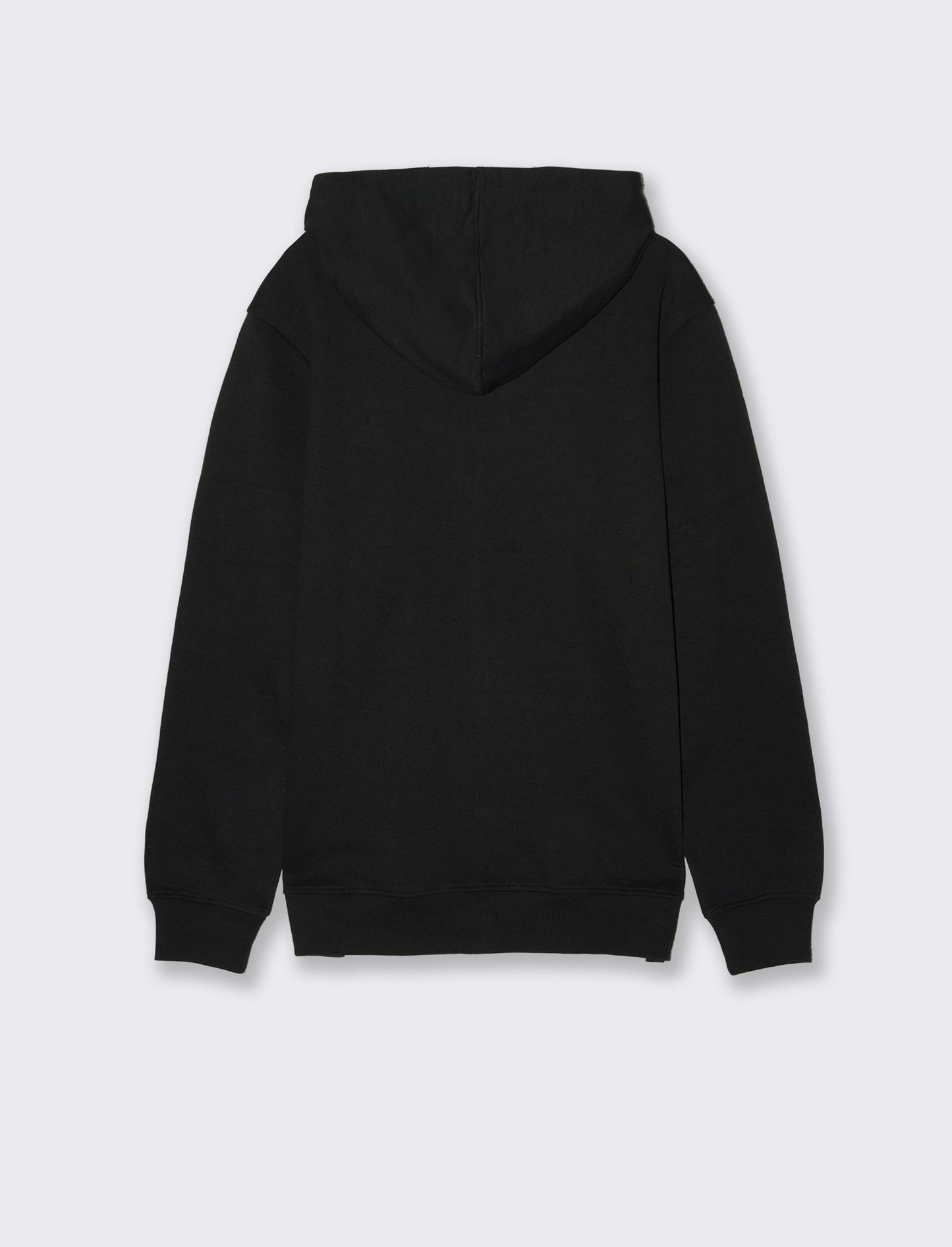 Felpa piquet con cerniera e cappuccio - Nero