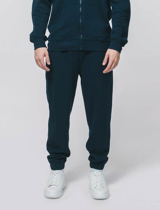 Pantaloni Jogger Basic in Piquet - Blu