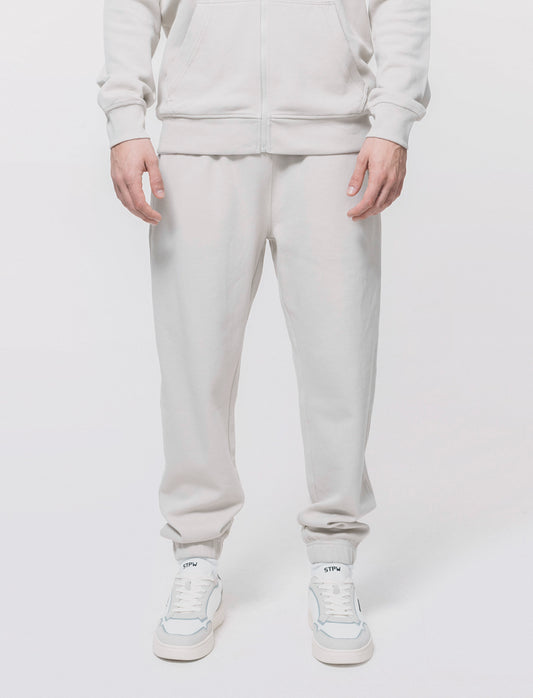 Pantaloni Jogger Basic in Piquet - Grigio ghiaccio