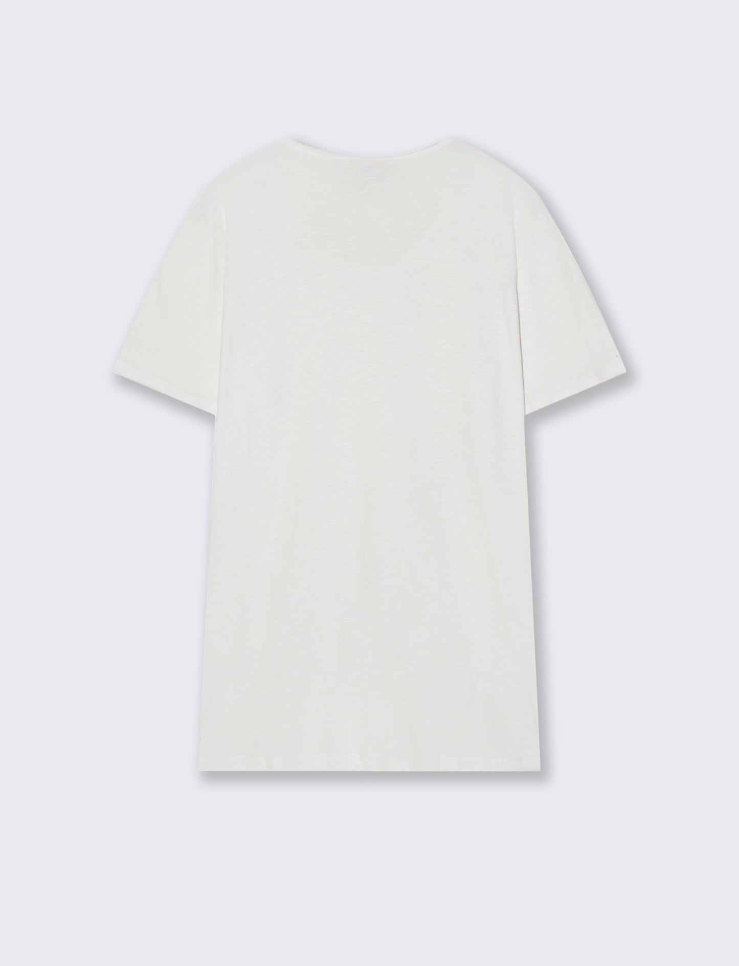 T-shirt girocollo cotone slub regular fit - Bianco