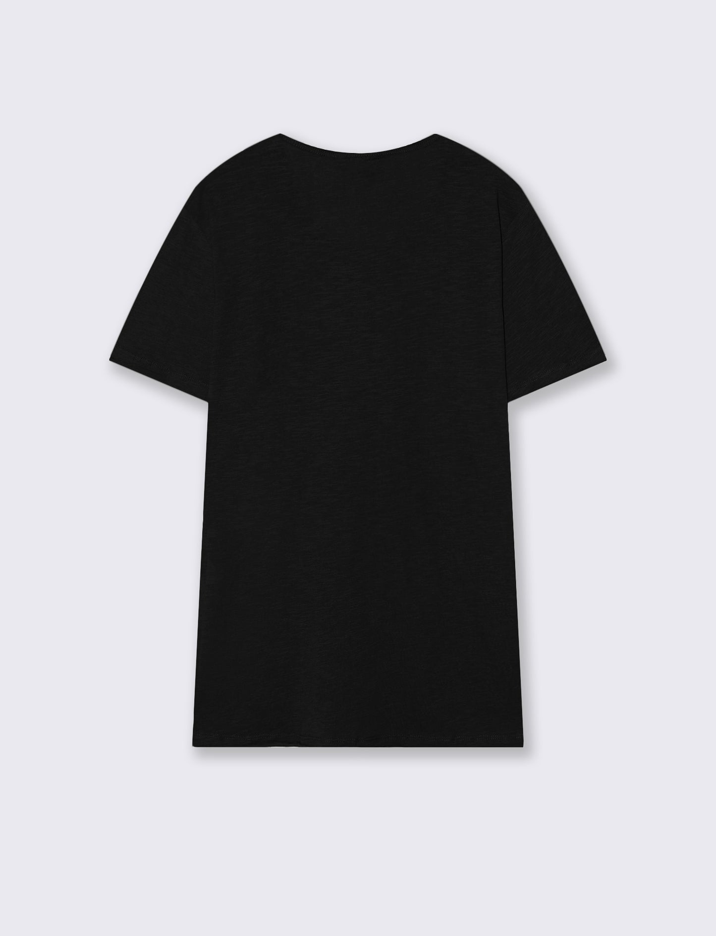 T-shirt girocollo cotone slub regular fit - Nero