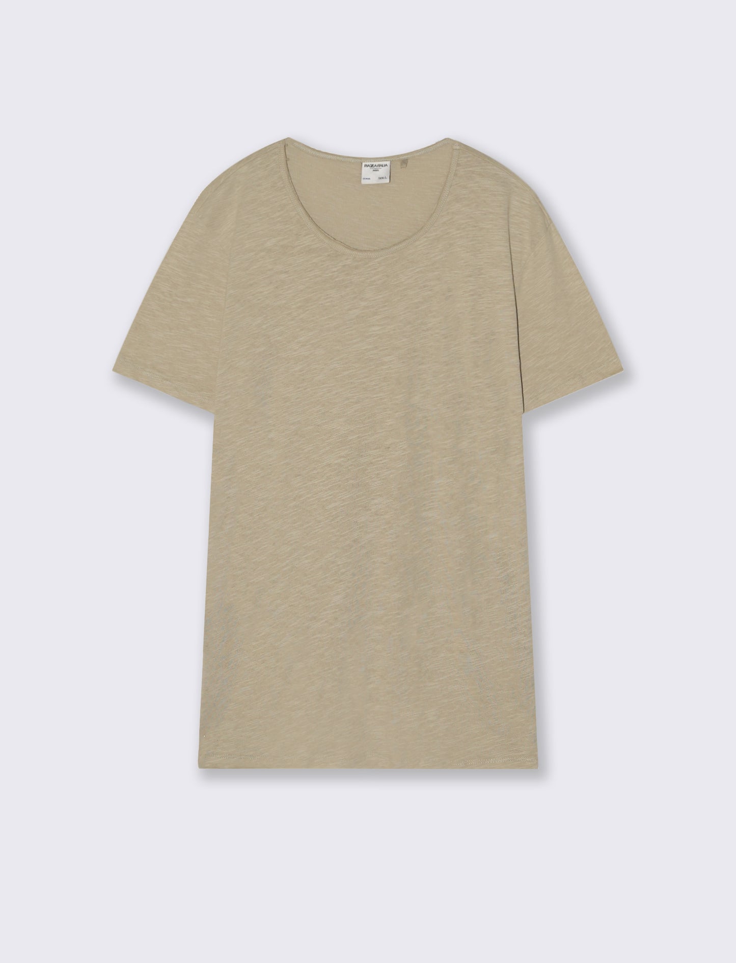 T-shirt girocollo cotone slub regular fit - Grigio stone