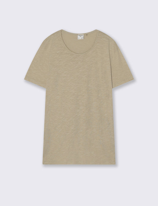 Slub cotton crew neck t-shirt regular fit - Grey
