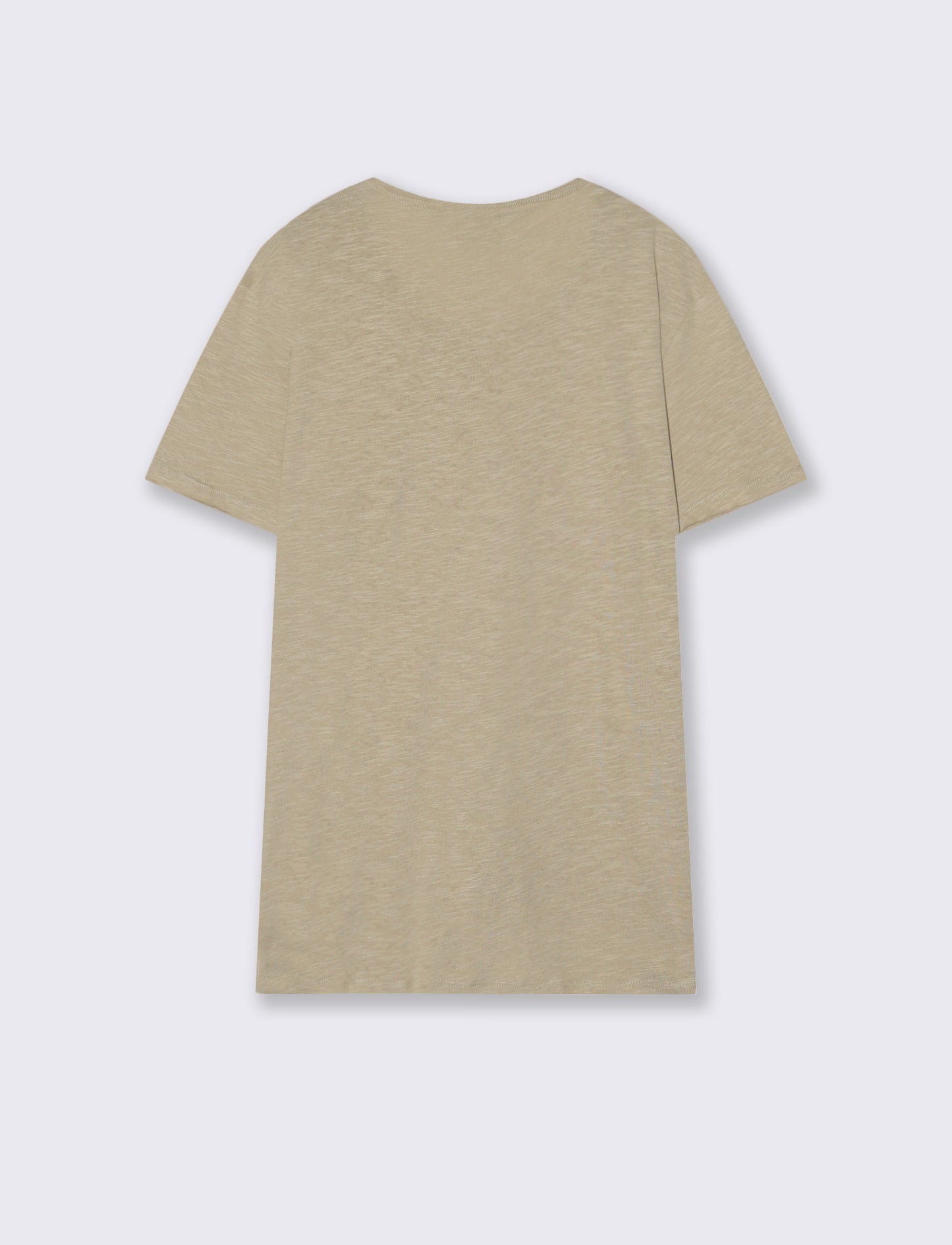T-shirt girocollo cotone slub regular fit - Grigio stone