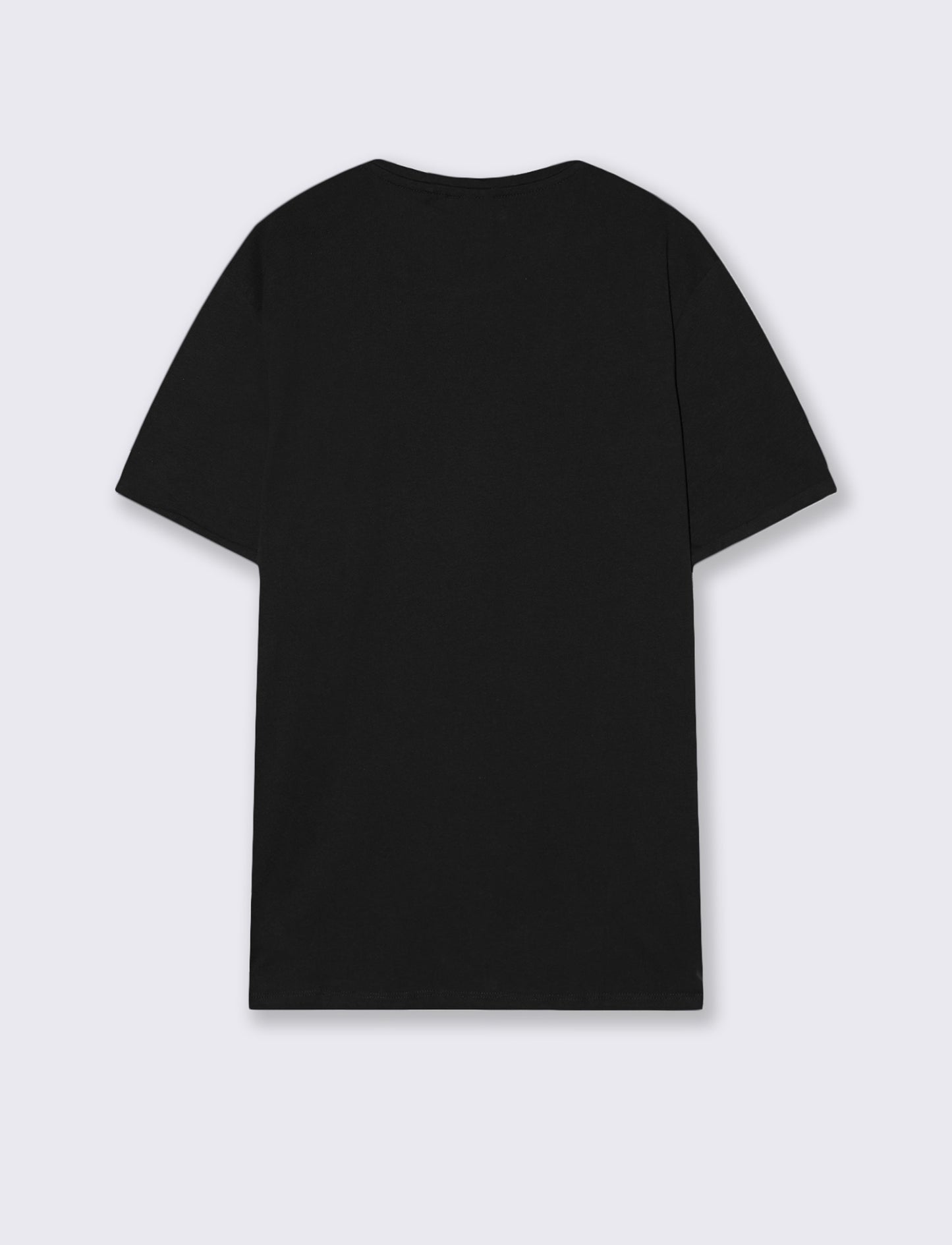 T-shirt basic con tasca e maniche corte - Nero