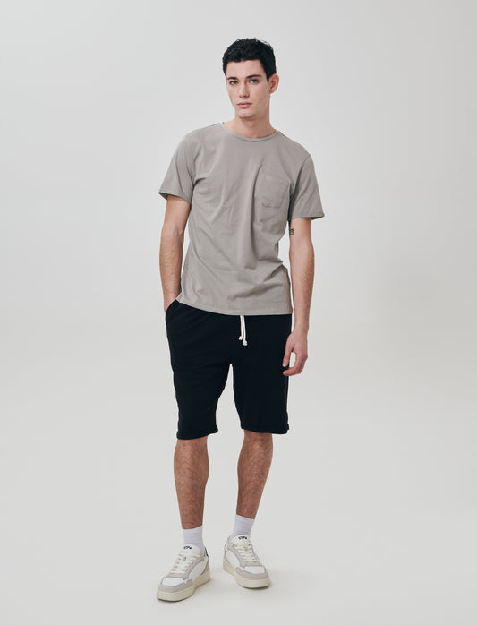 T-shirt basic con tasca e maniche corte - Grigio