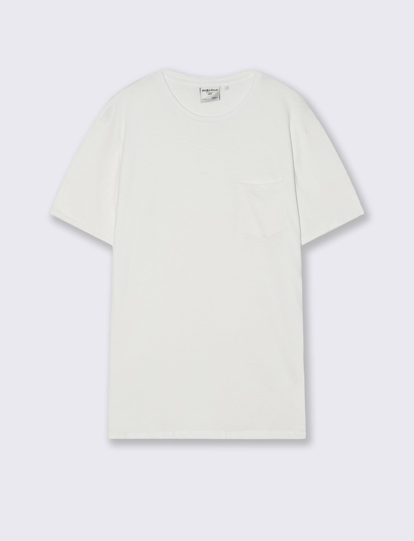 T-shirt basic con tasca e maniche corte - Bianco