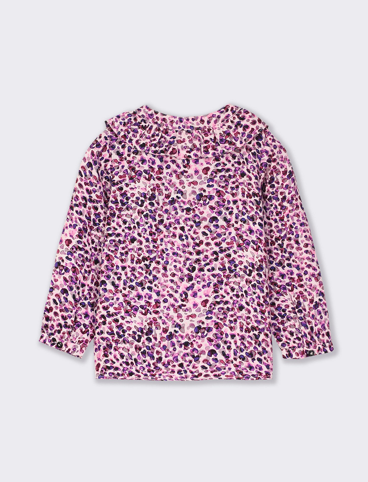 Printed Puff Sleeve Blouse in 2 Colors - Purple