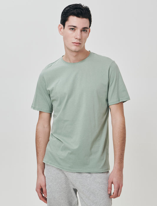 T-shirt Orli taglio vivo regular fit - Verde salvia