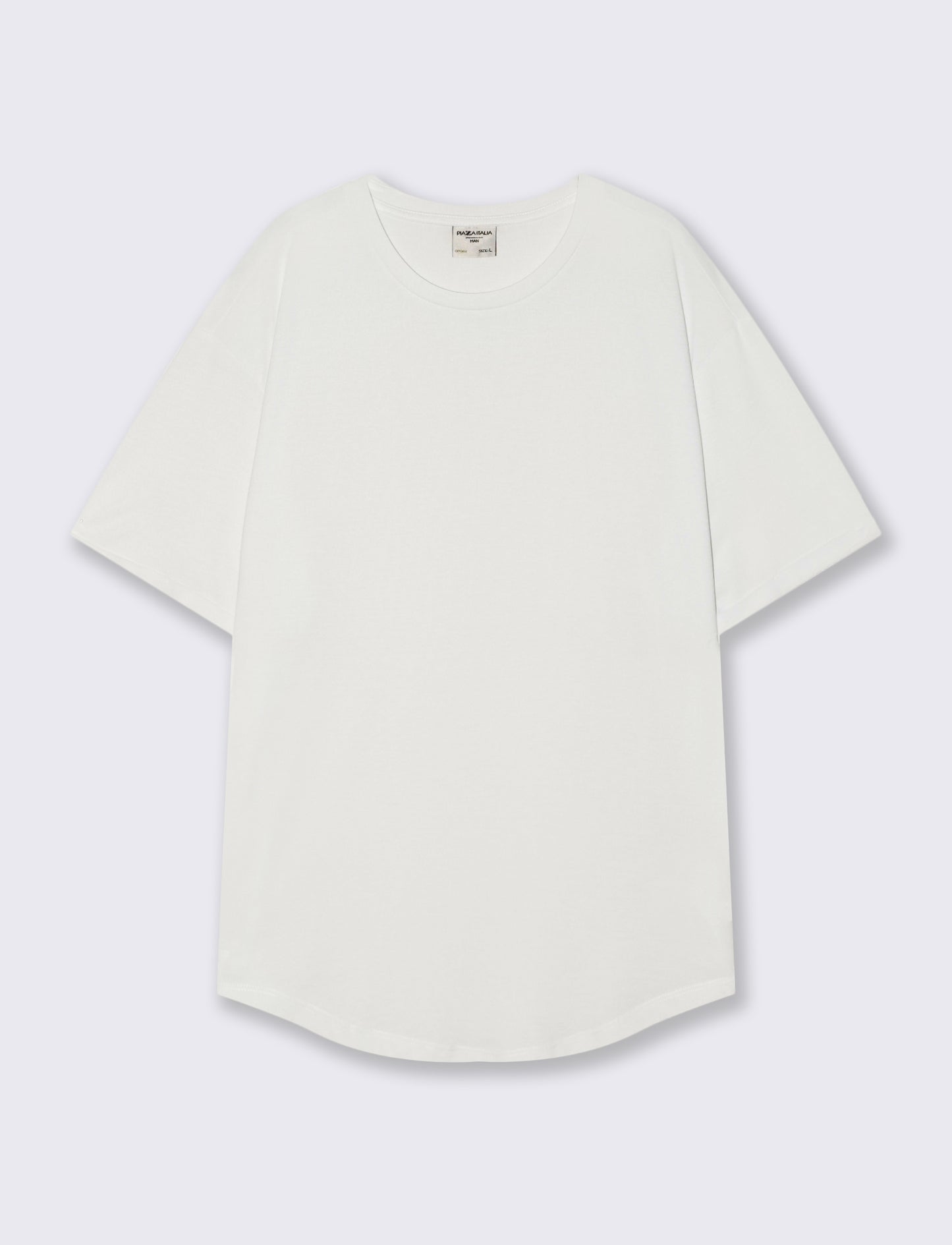 T-shirt girocollo loose fit con fondo stondato - Bianco