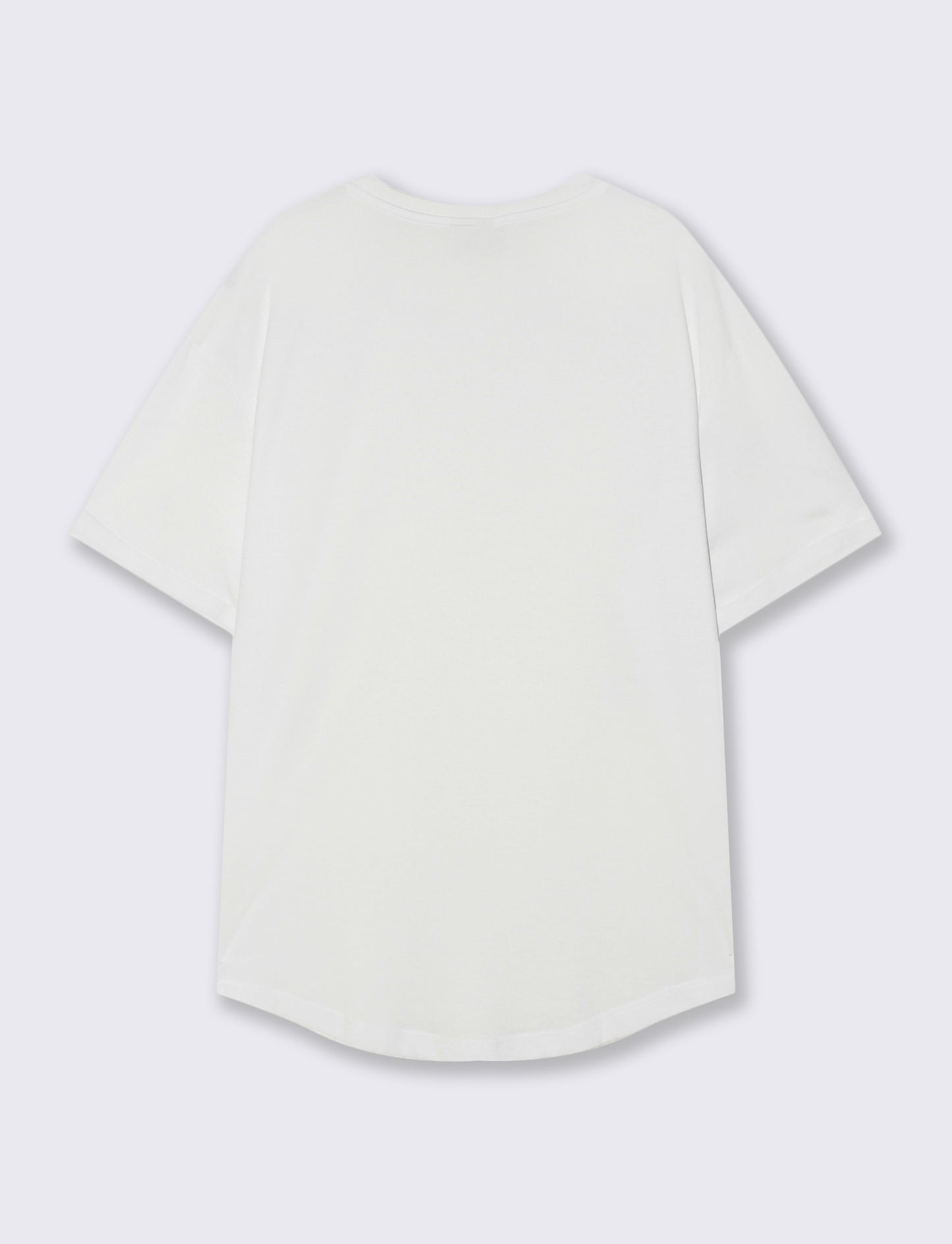 T-shirt girocollo loose fit con fondo stondato - Bianco