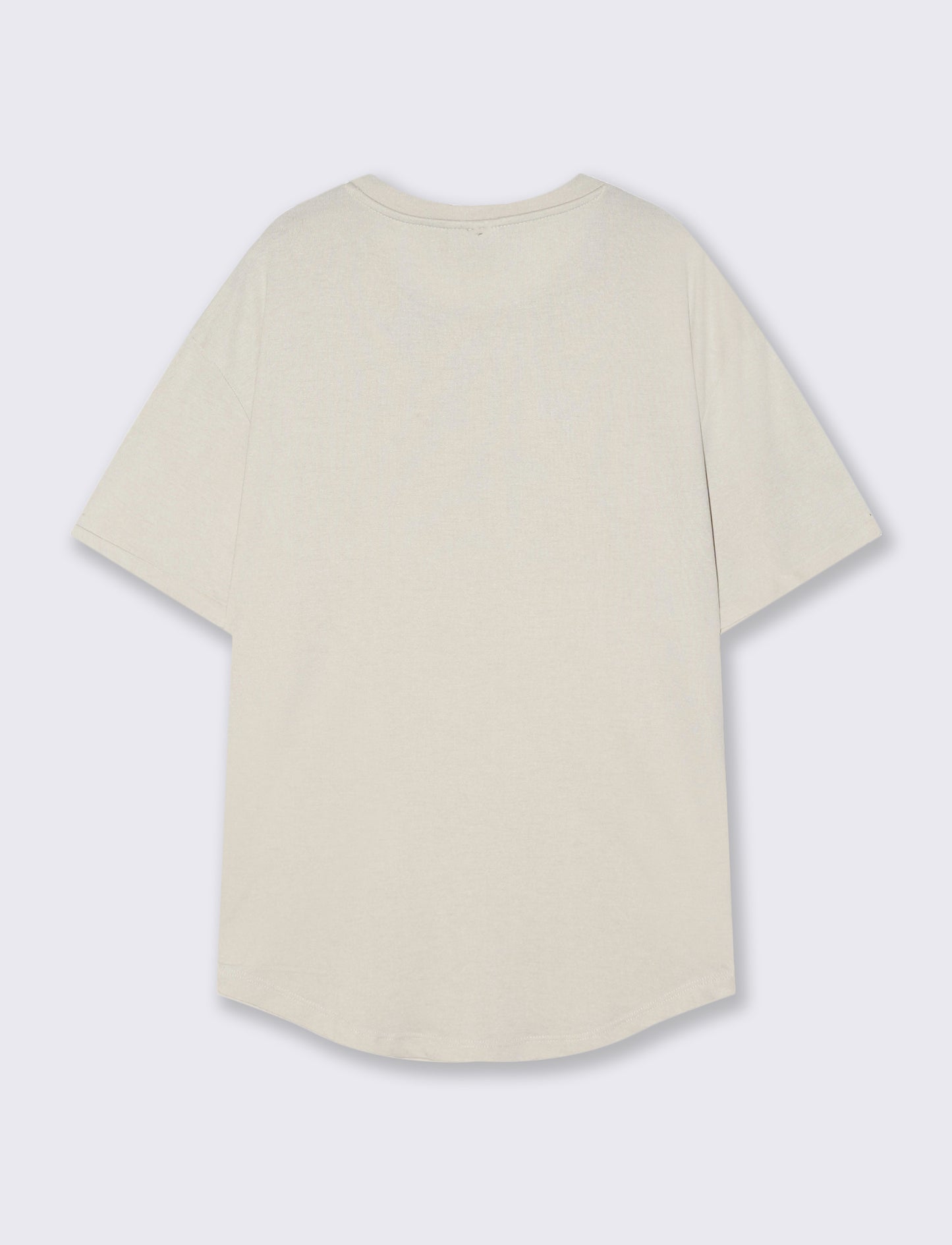 T-shirt girocollo loose fit con fondo stondato - Grigio ghiaccio