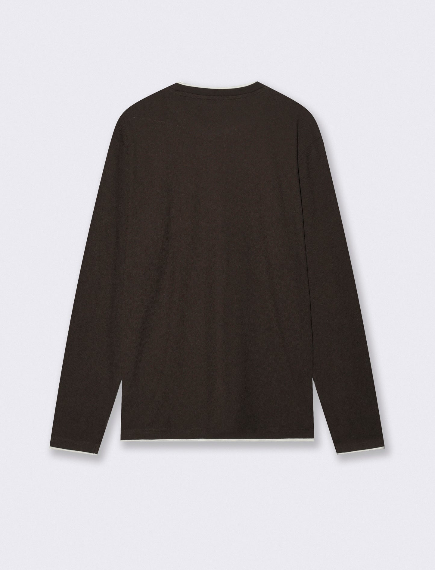 Maglia girocollo jacquard in misto cotone - Moro
