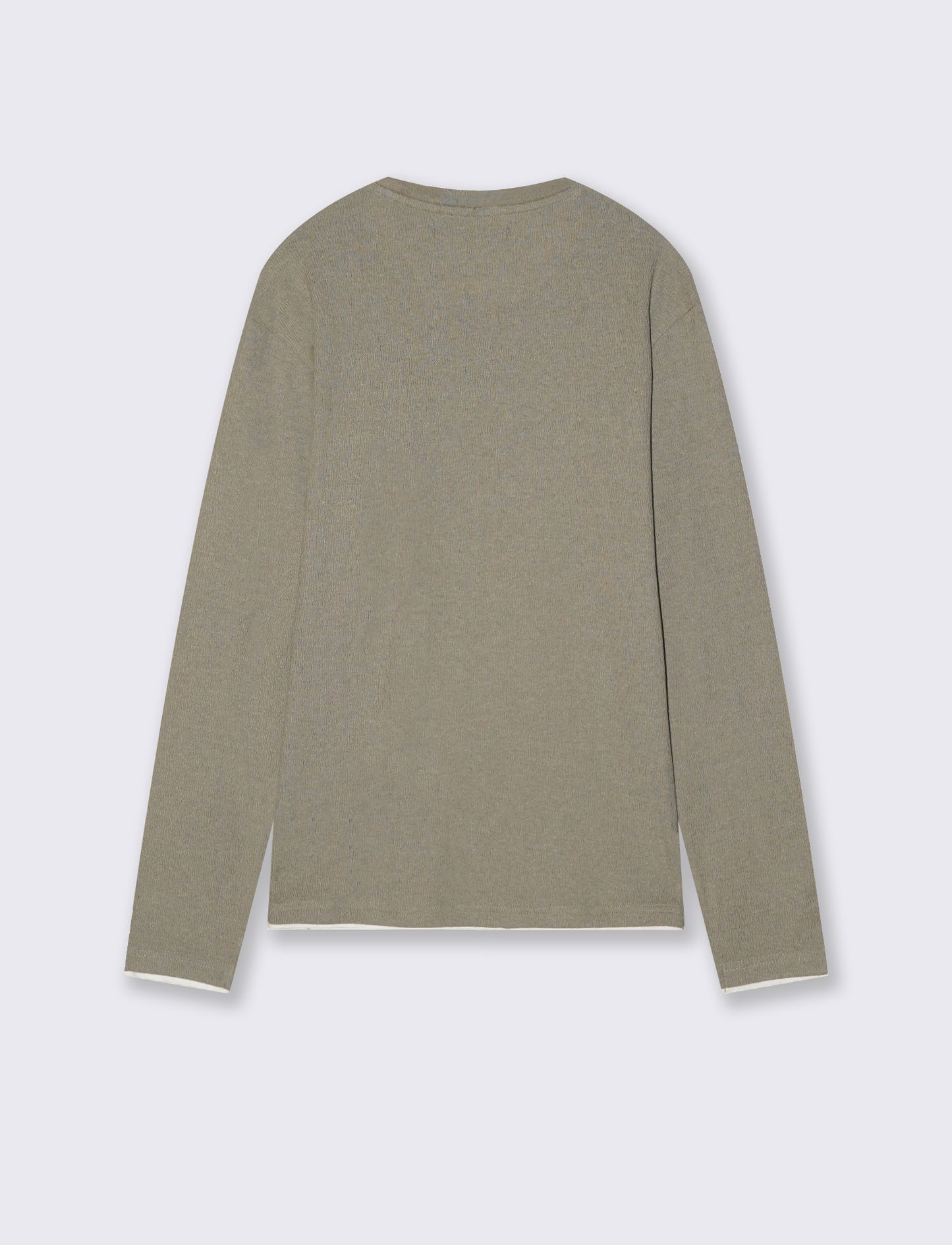 Maglia girocollo jacquard in misto cotone - Grigio stone