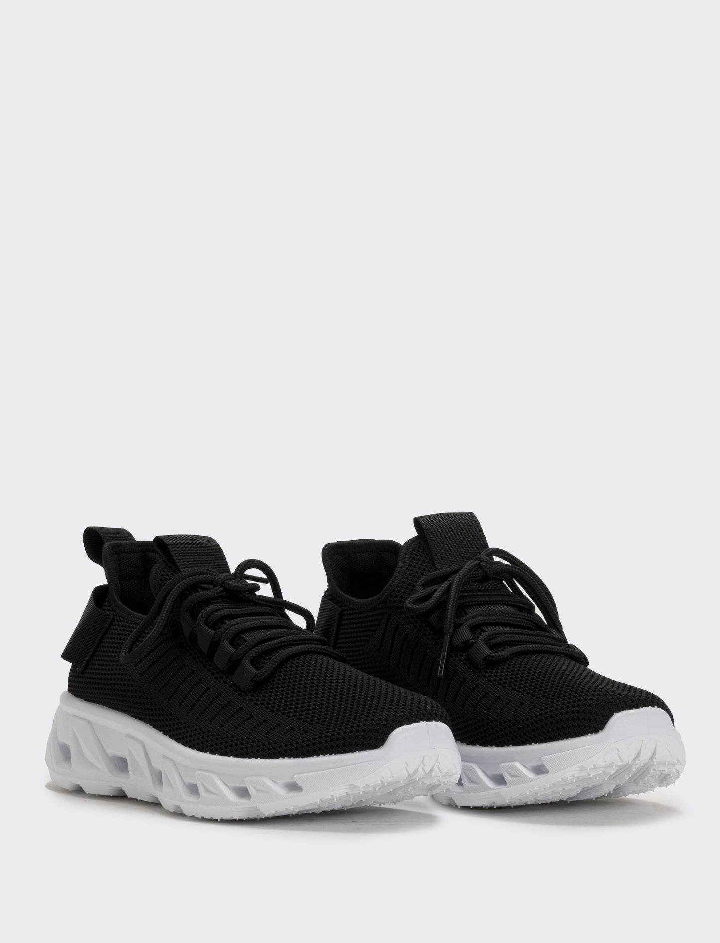 Technical fabric sneakers, 2 colors - Black