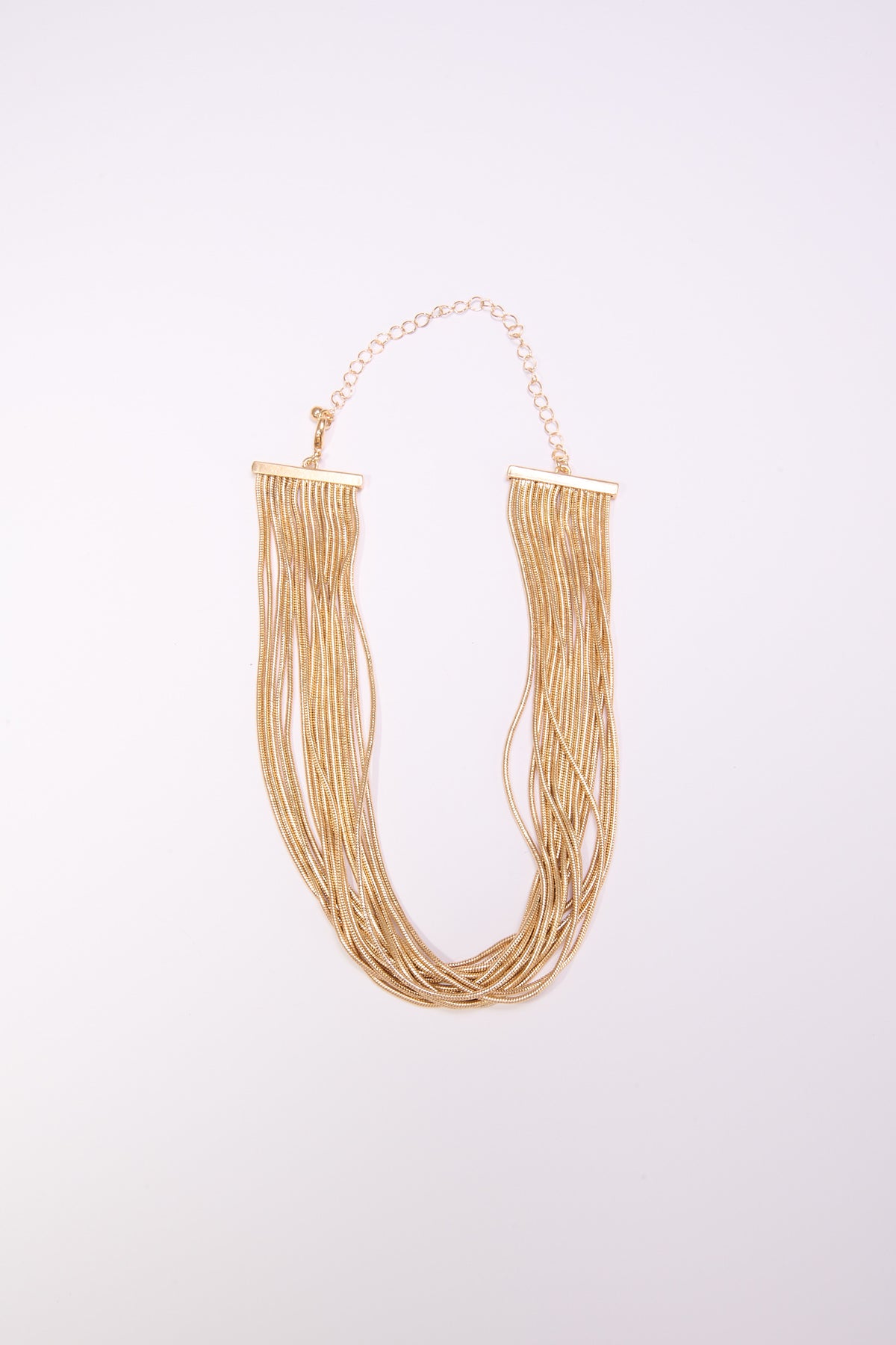 Collana donna chocker multifili coda di topo - Oro