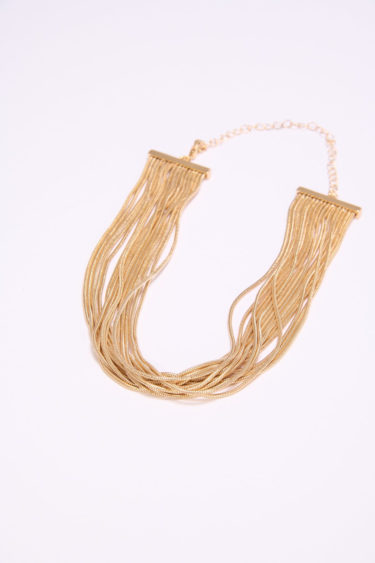 Collana donna chocker multifili coda di topo - Oro