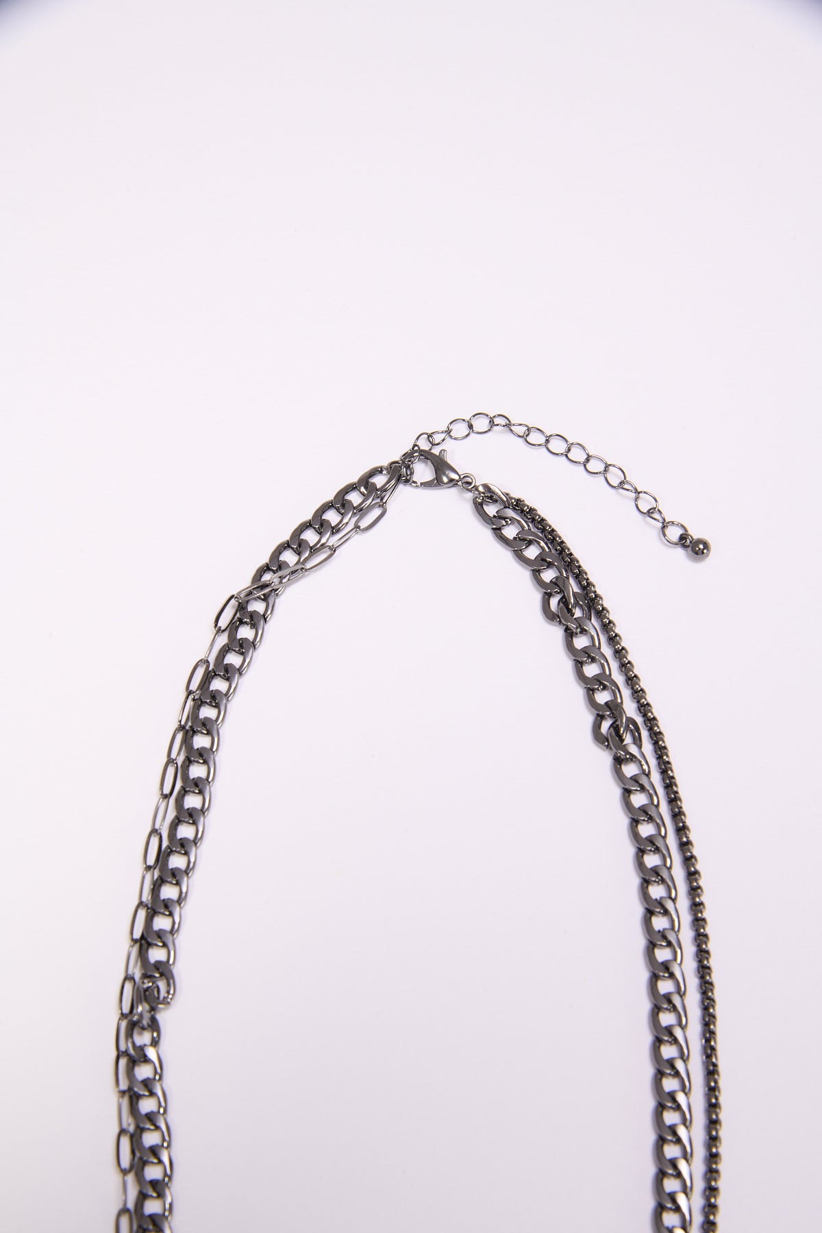 Collana uomo catene con croce - canna di fucile
