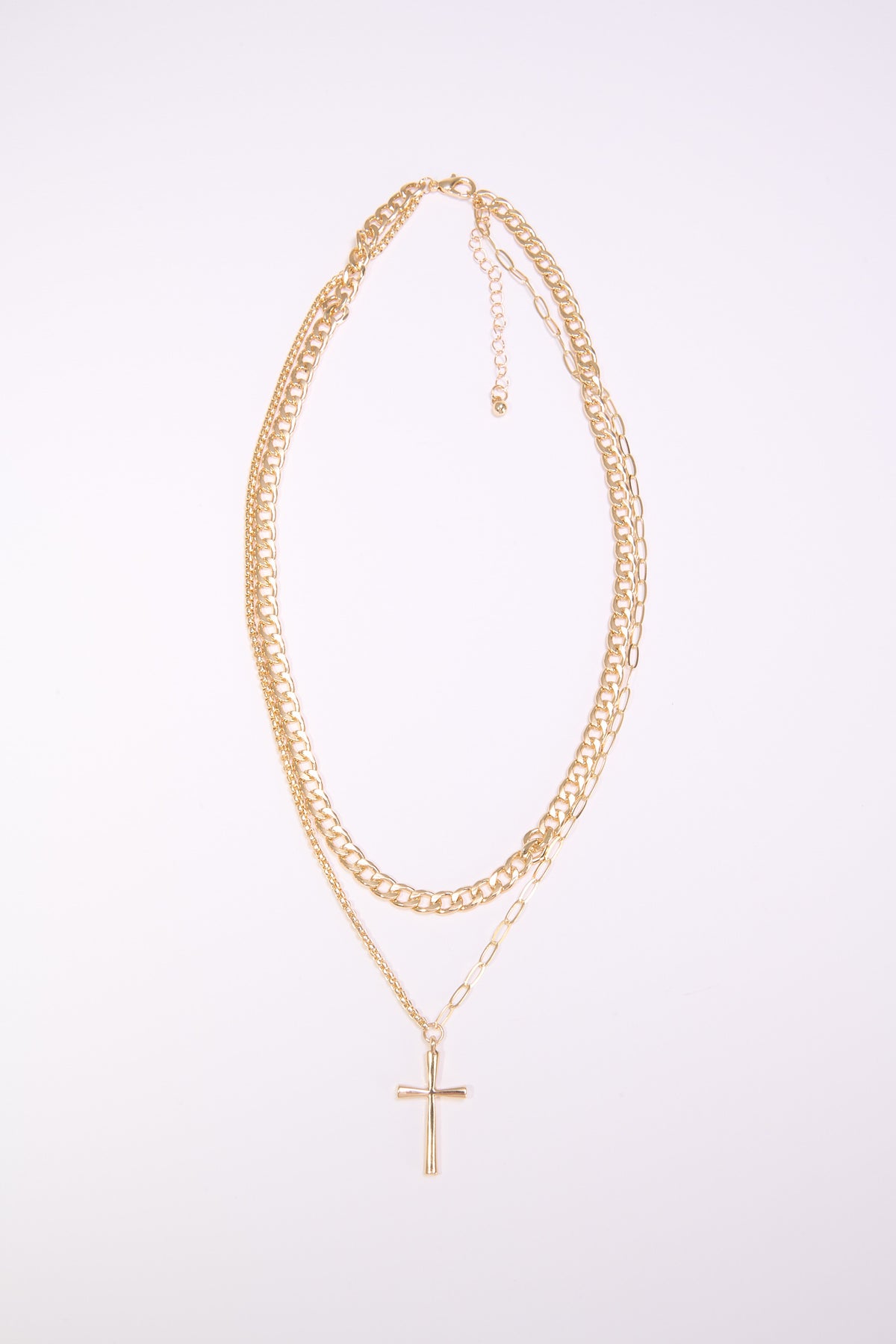 Collana uomo catene con croce - Oro