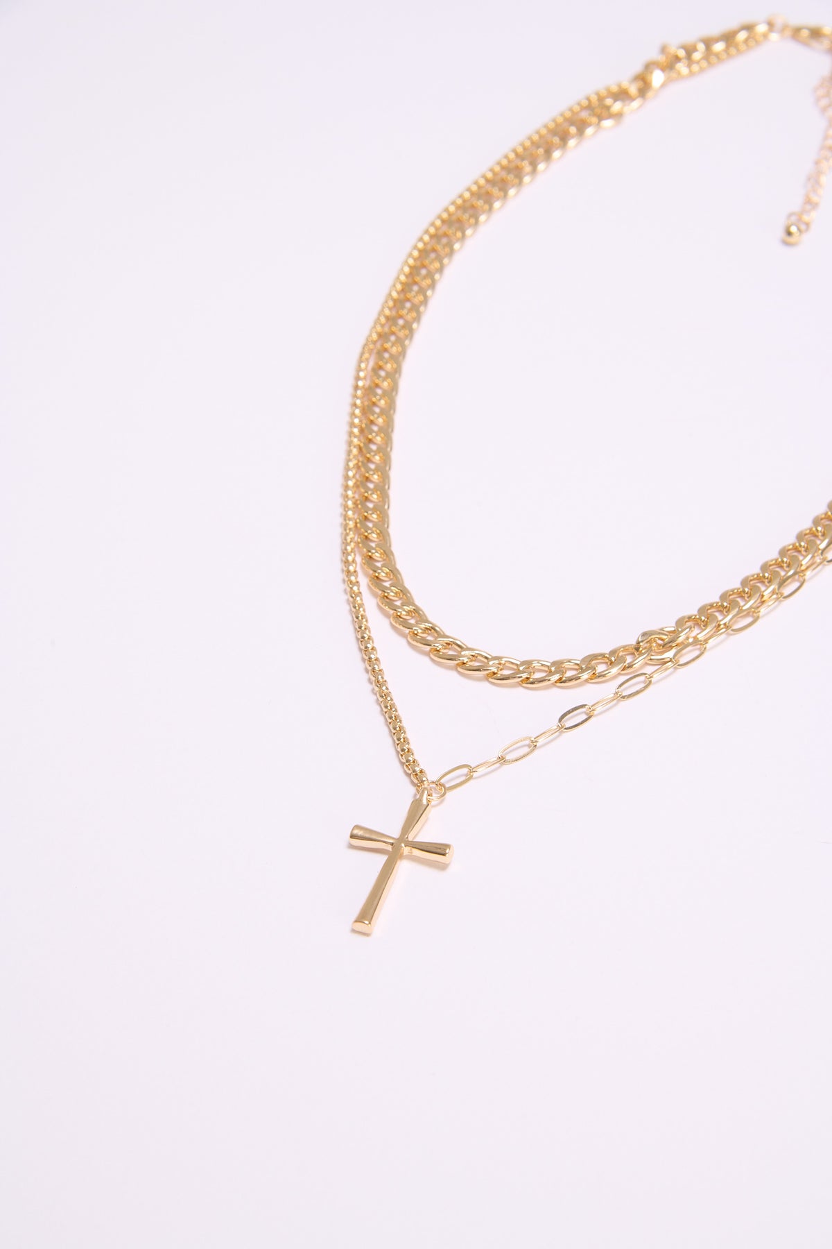 Collana uomo catene con croce - Oro