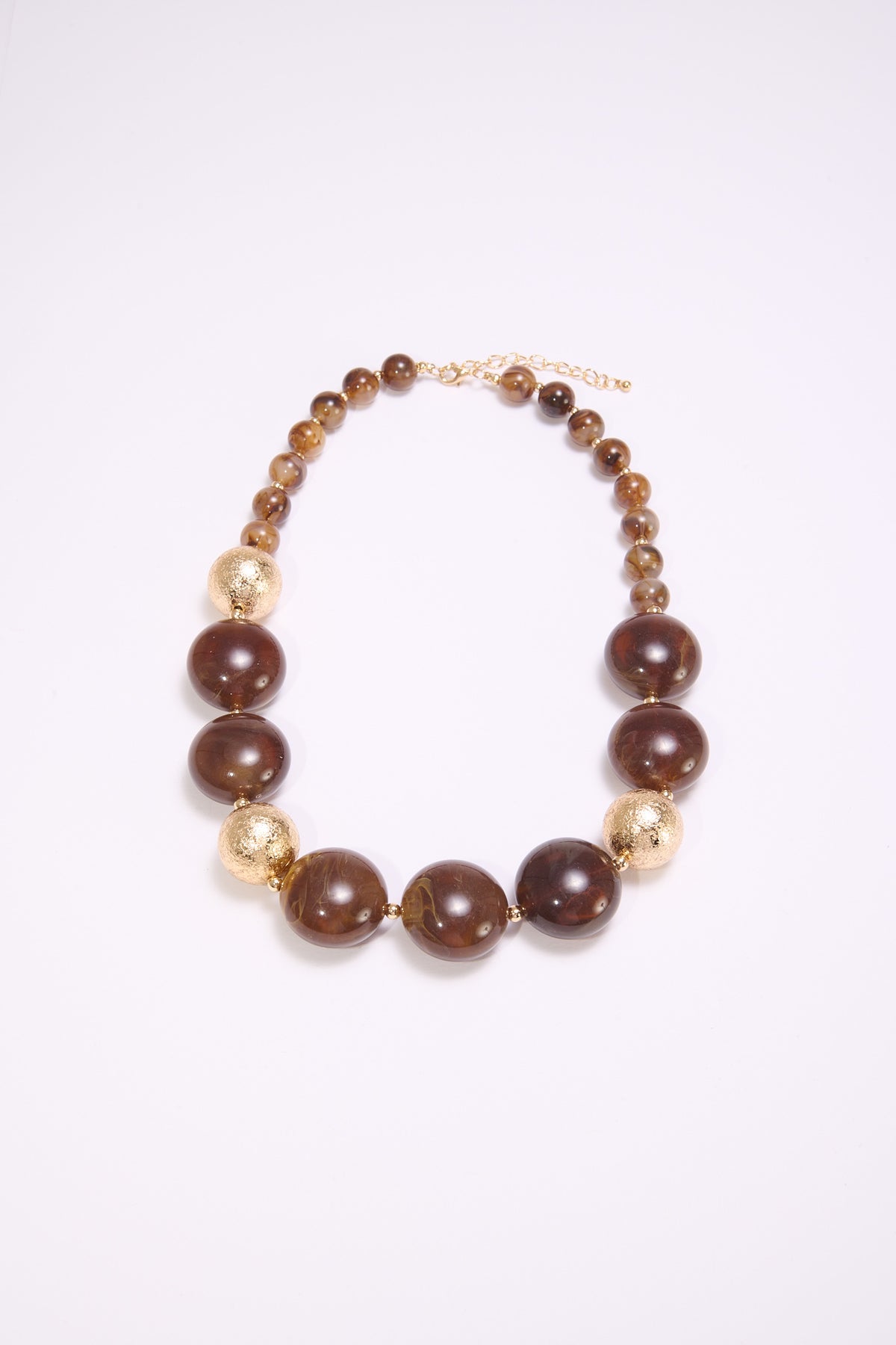 Collana donna sfere di vetro - Marrone