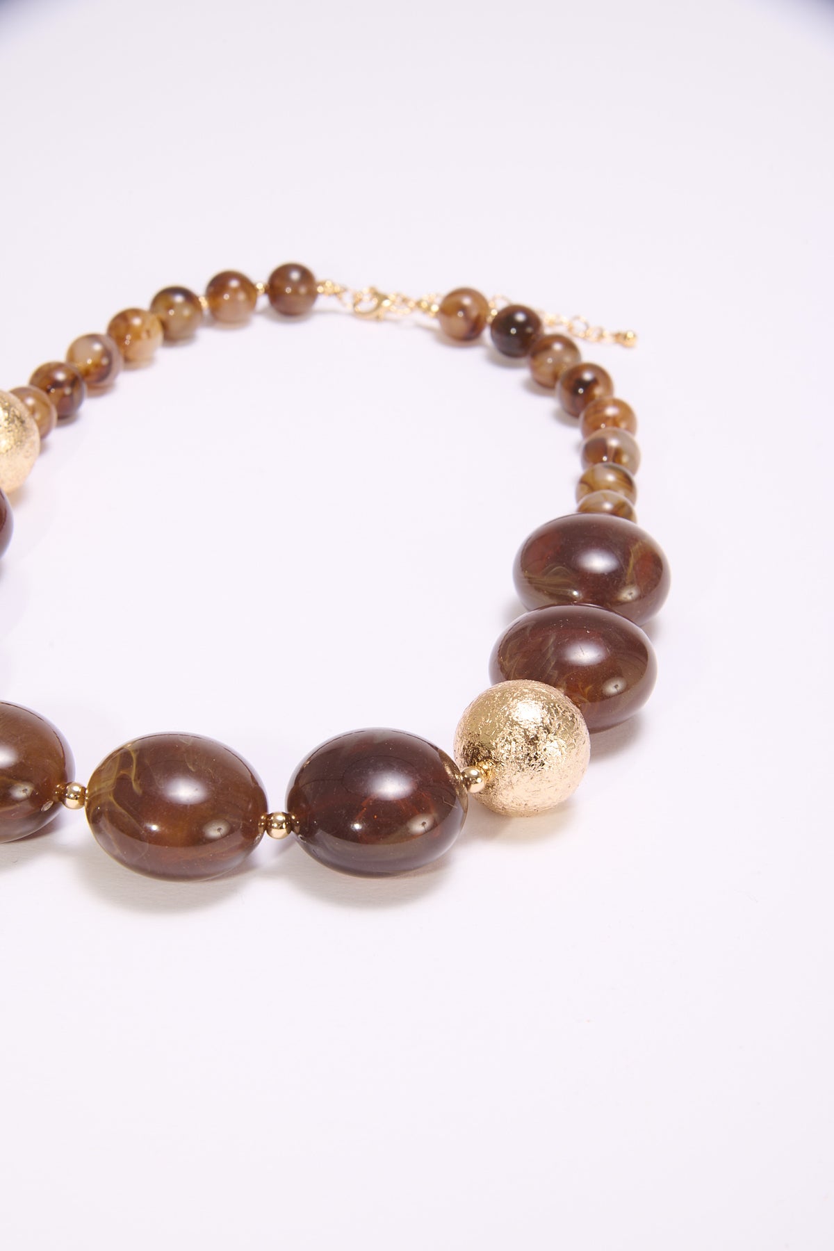 Collana donna sfere di vetro - Marrone