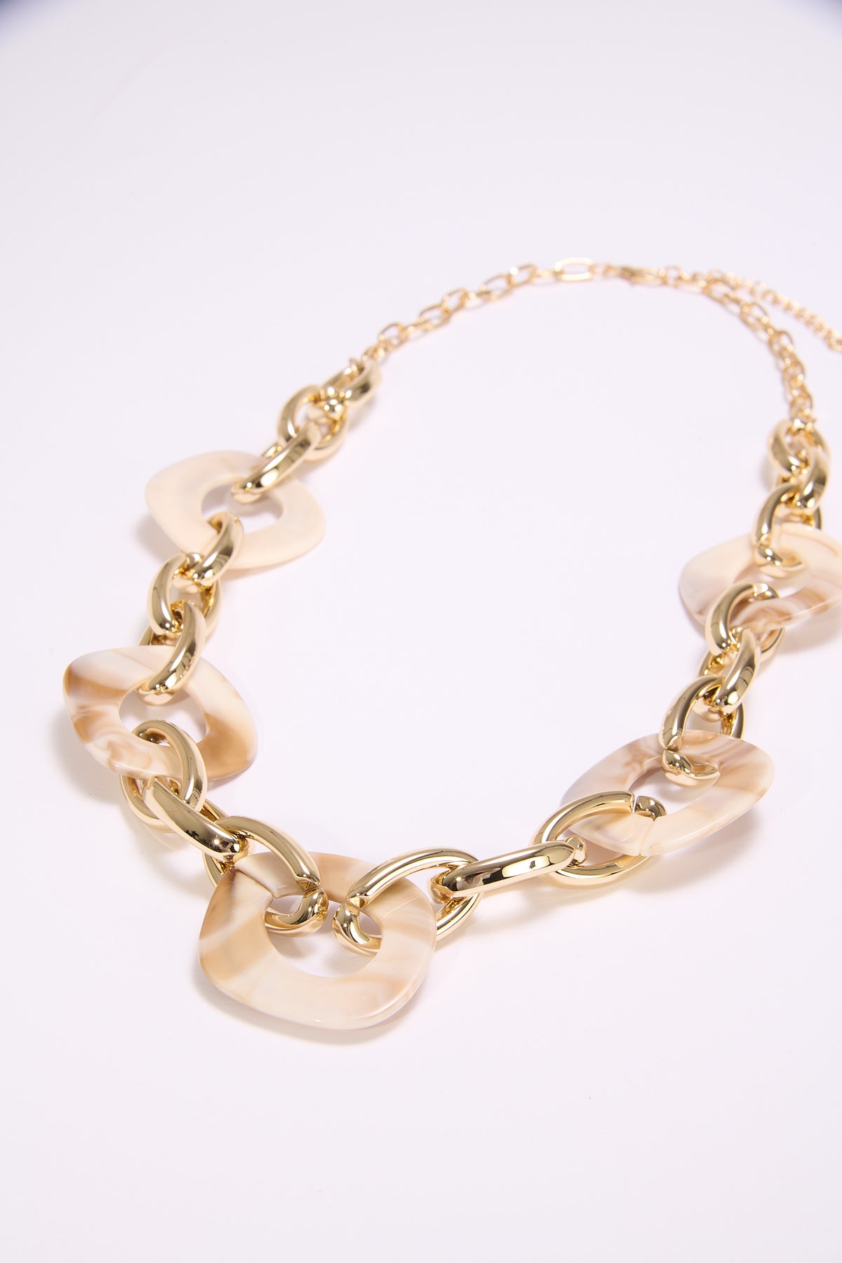 Collana donna catena e pietre a cerchio - Beige