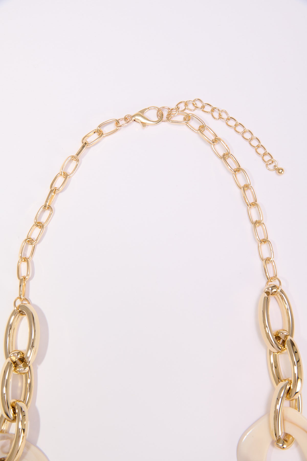 Collana donna catena e pietre a cerchio - Beige
