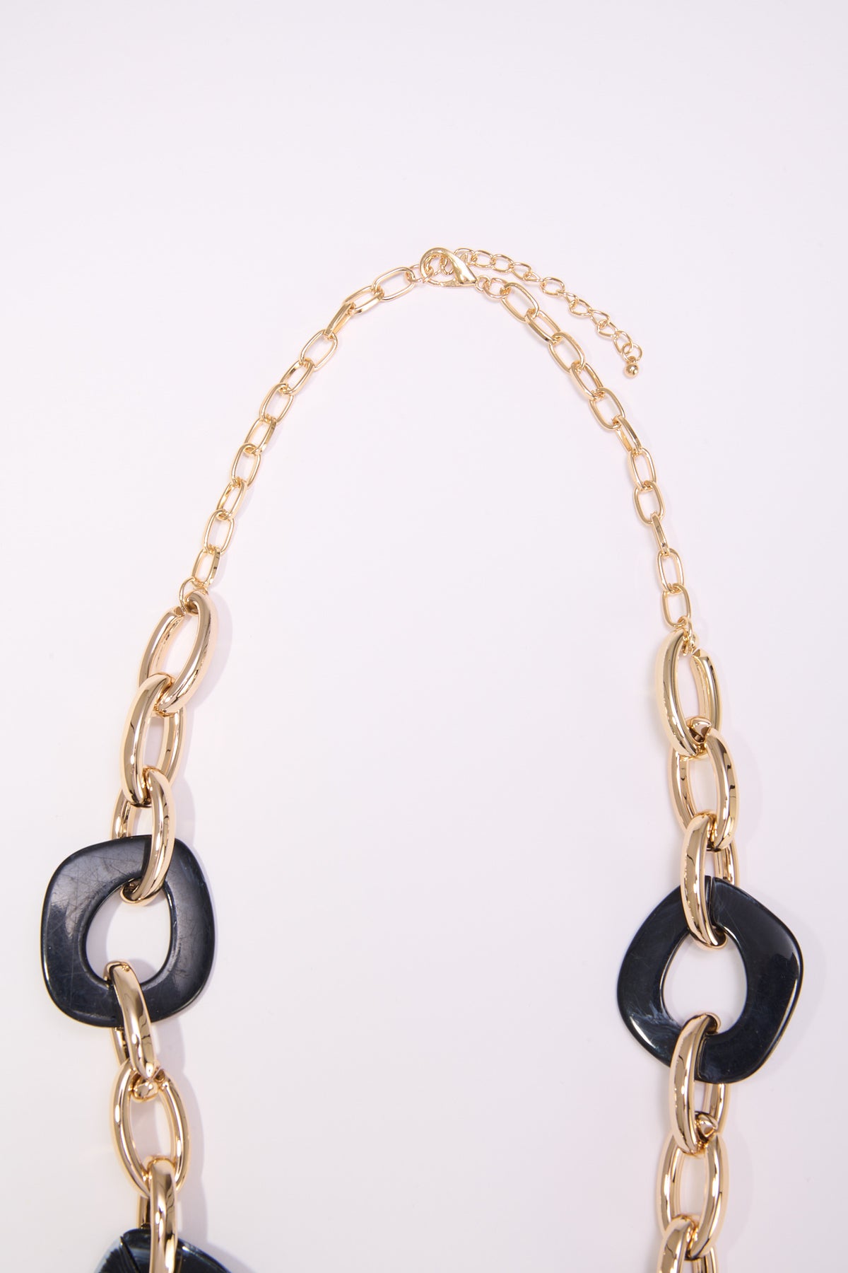 Collana donna catena e pietre a cerchio - Nero