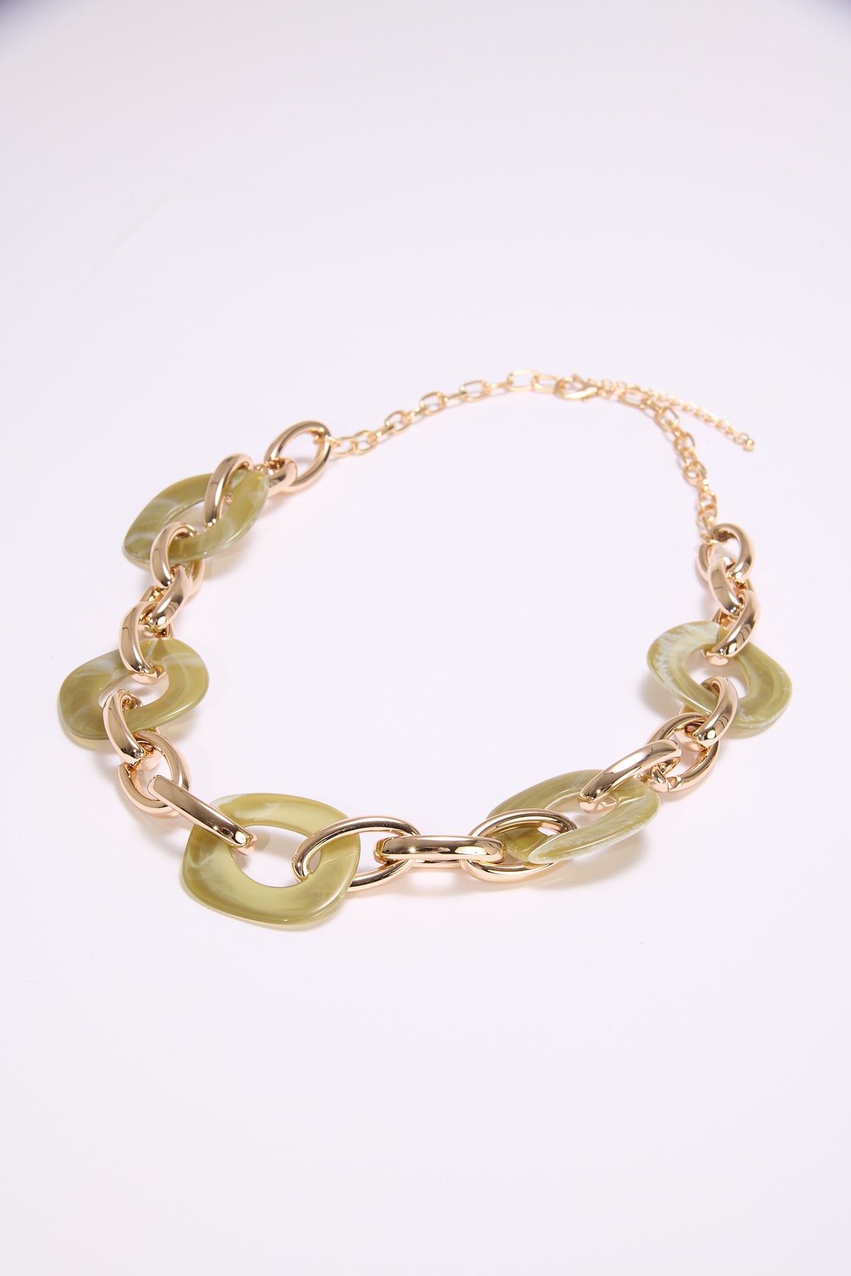 Collana donna catena e pietre a cerchio - Verde
