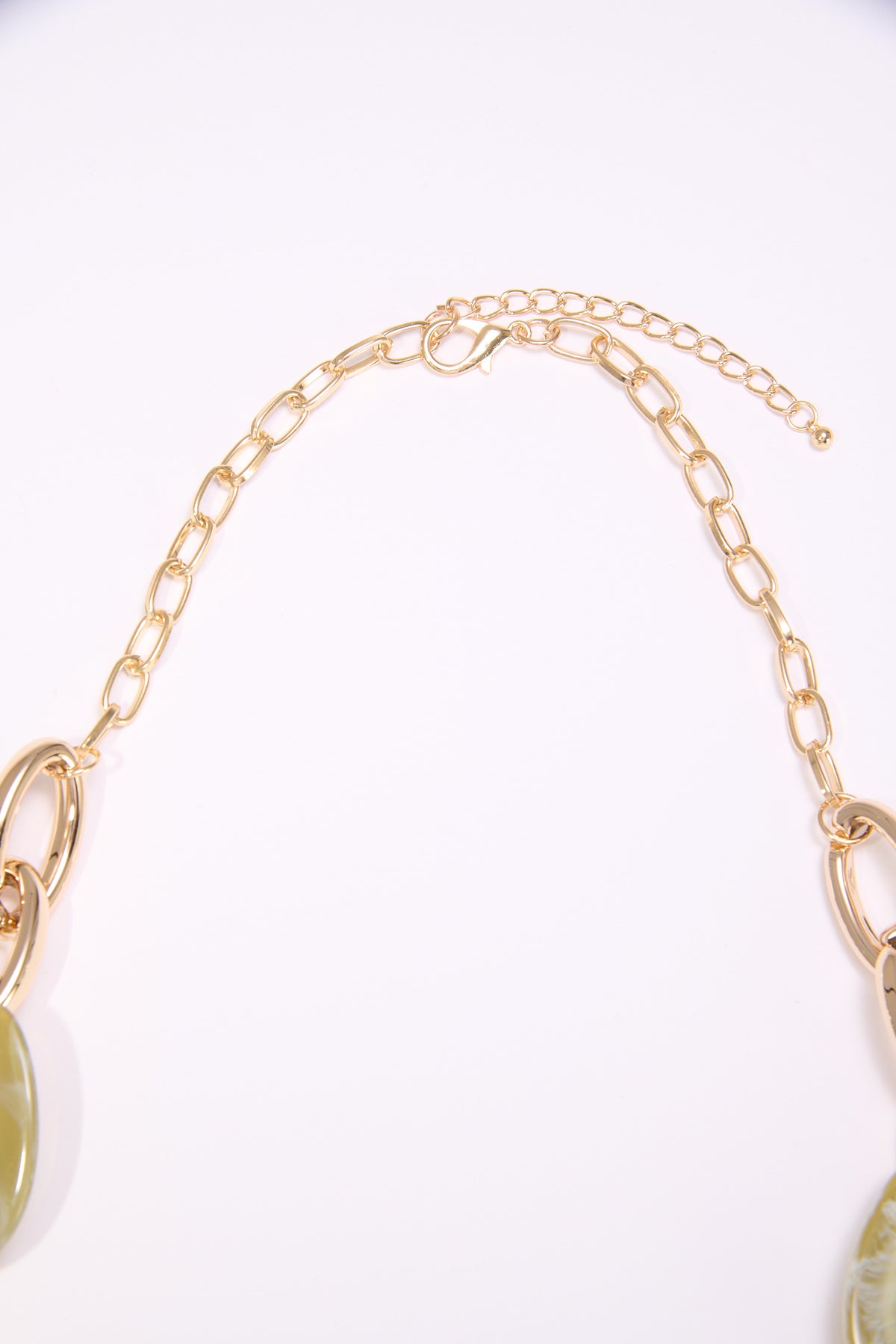 Collana donna catena e pietre a cerchio - Verde