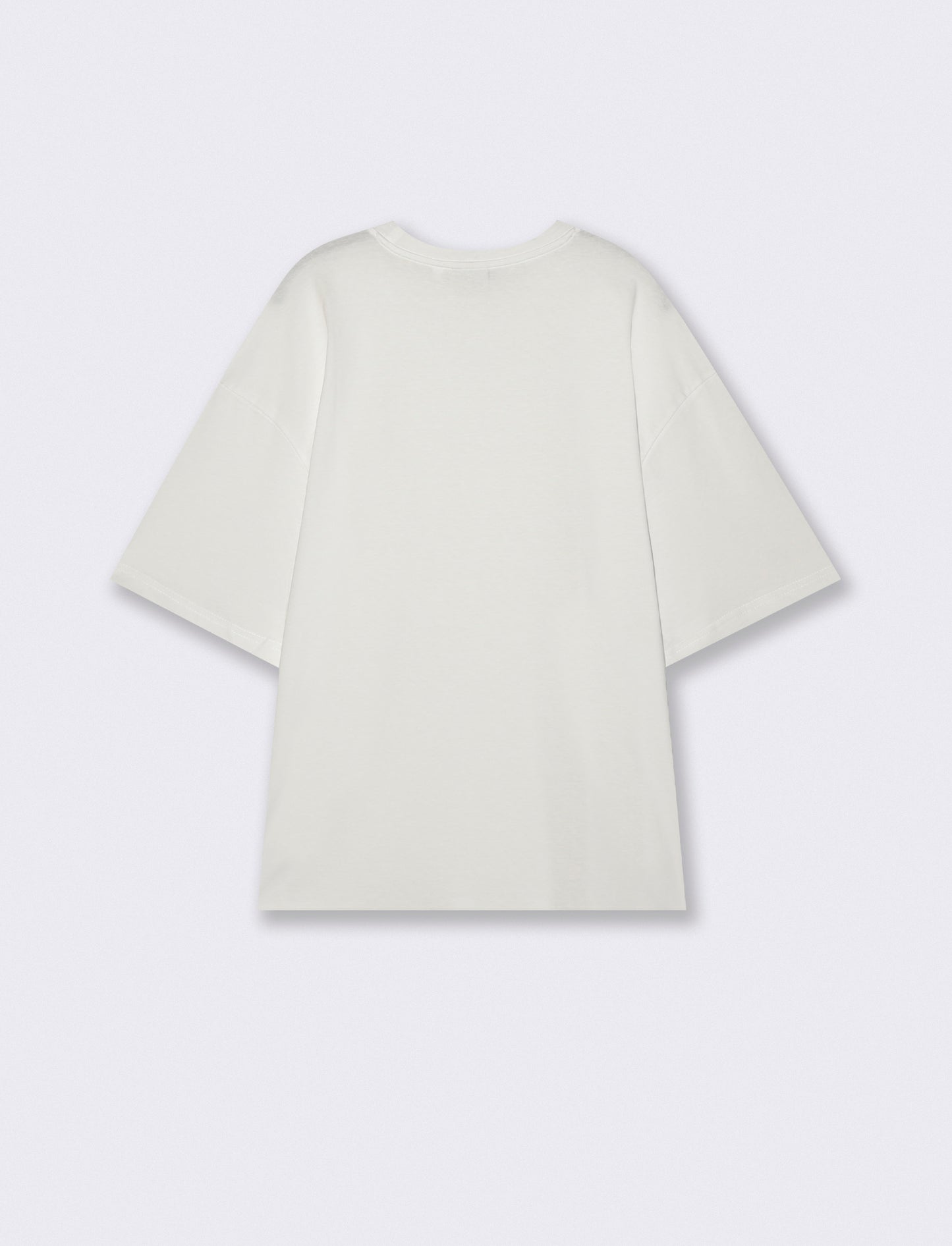 T-shirt boxy fit in cotone girocollo - Bianco