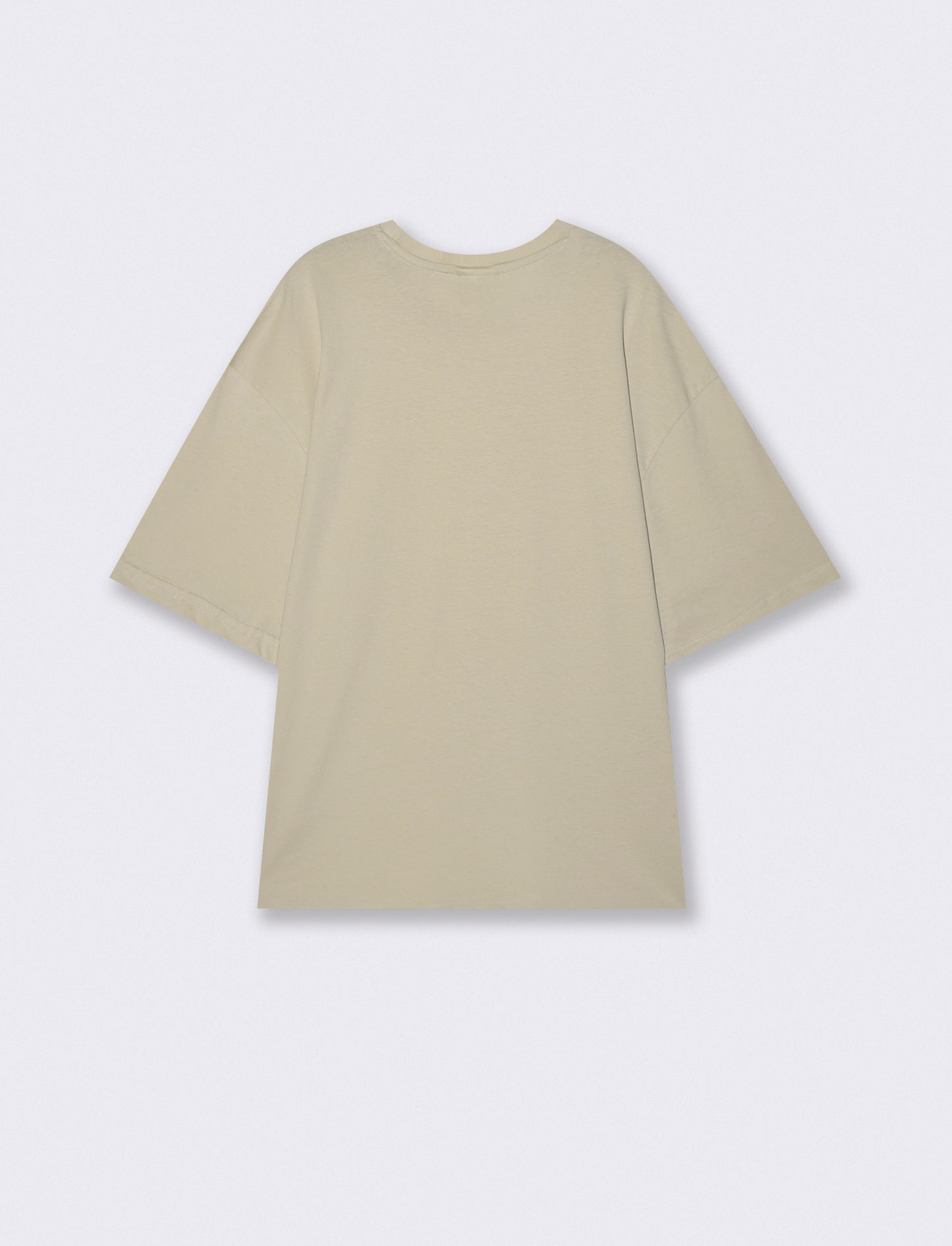 T-shirt boxy fit in cotone girocollo - Grigio ghiaccio